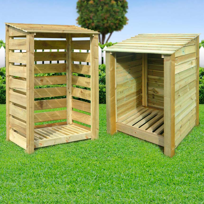 Slatted and solid log store comparison