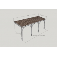 Wall Mounted Wooden Gazebo (Felt Shingle Roof) - 2m Depth