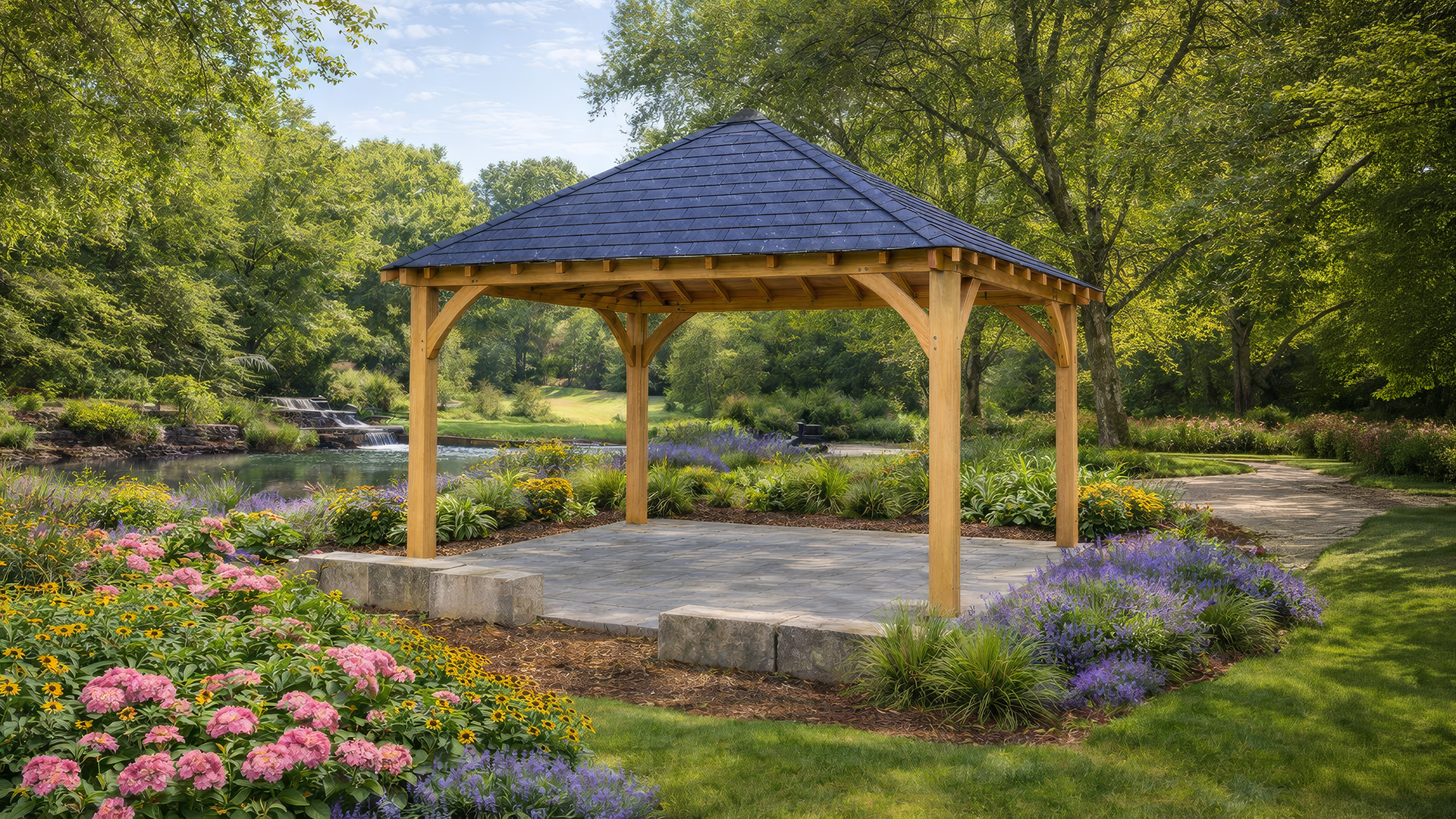 Freestanding Green Oak Framed Gazebos