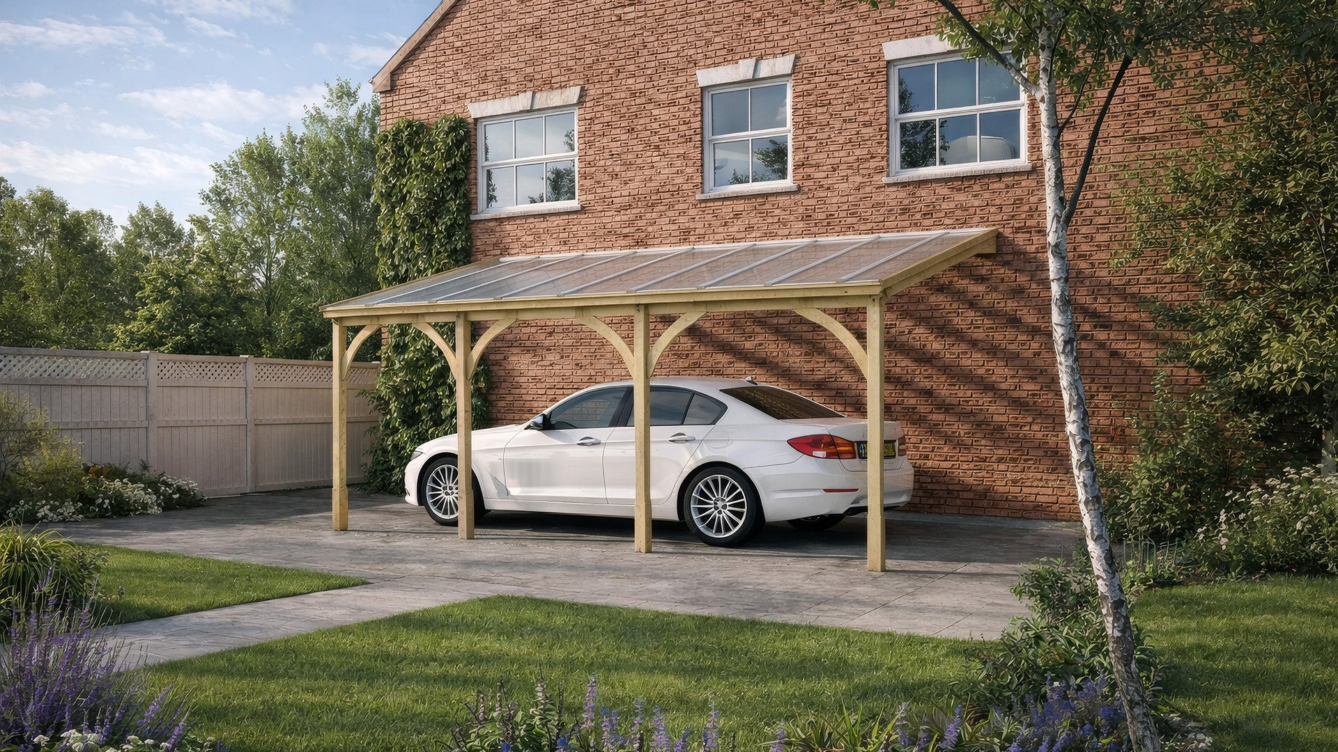 Wall Mounted Polycarbonate Roof Carports
