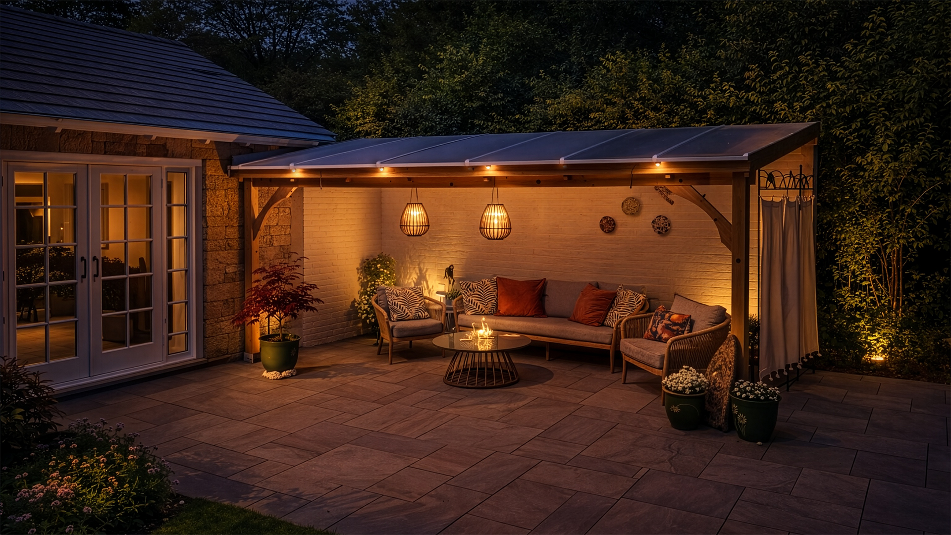 Wall Mounted Polycarbonate Roof Gazebos