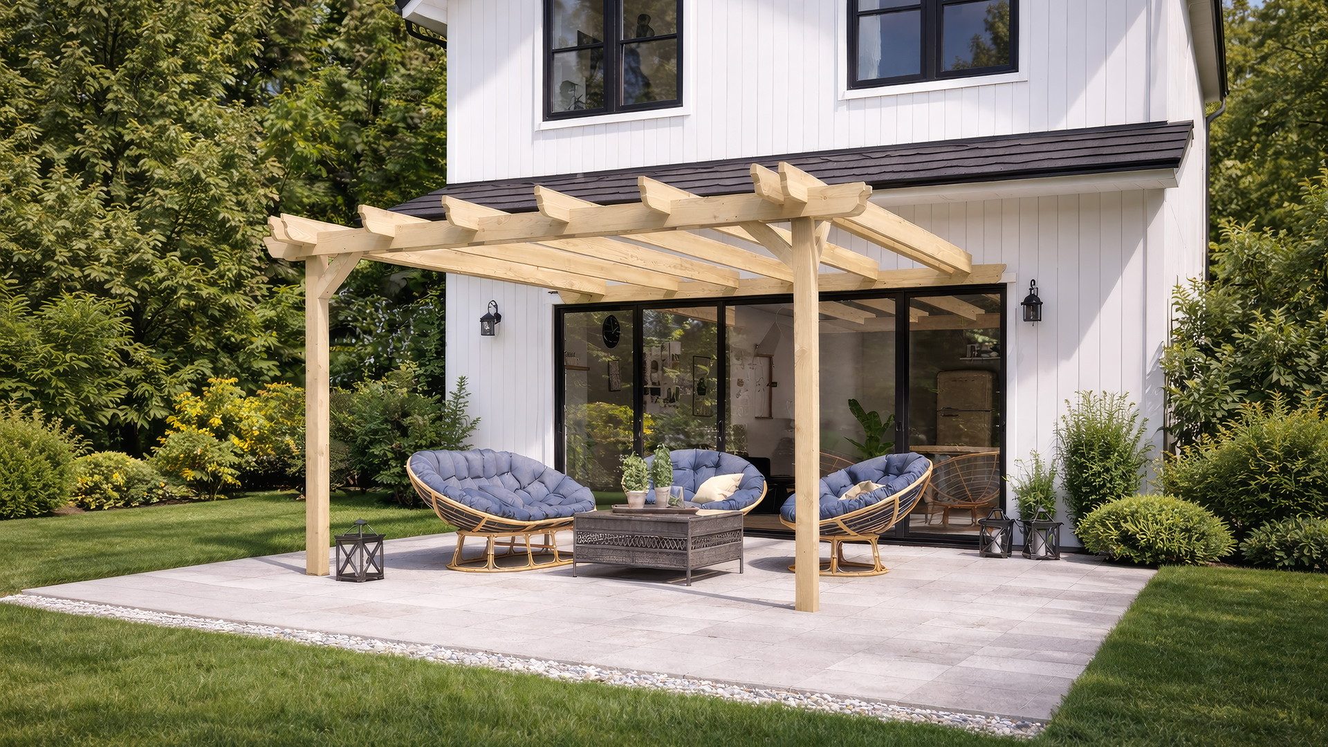 Wall Mounted Double Garden Pergolas