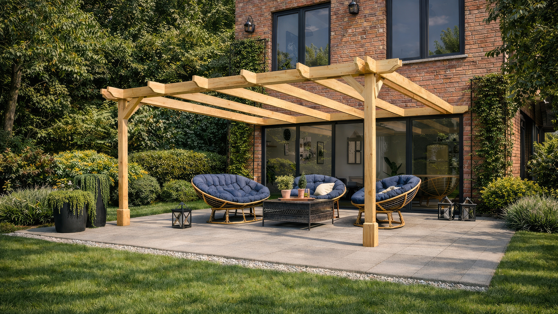 Wall Mounted Double Premium Pergolas