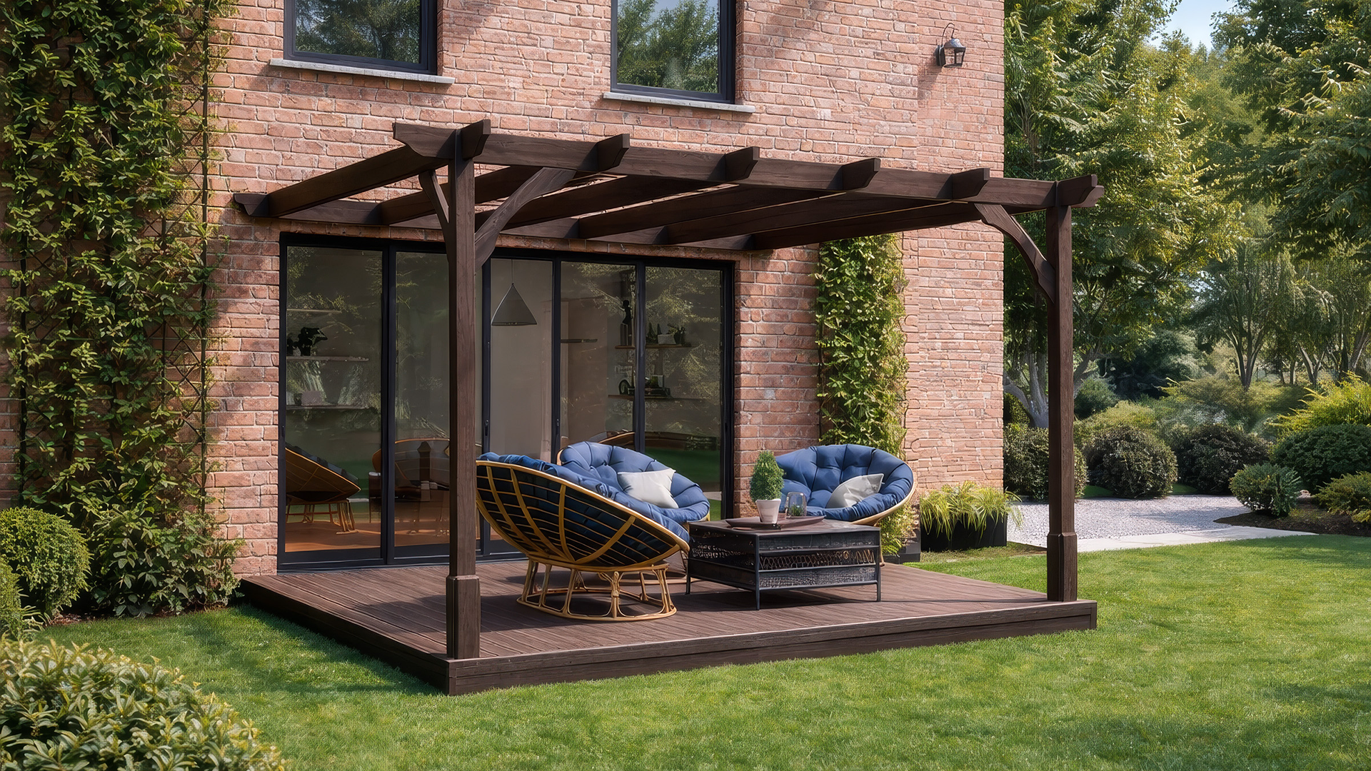 Wall Mounted Premium Pergolas with Decking