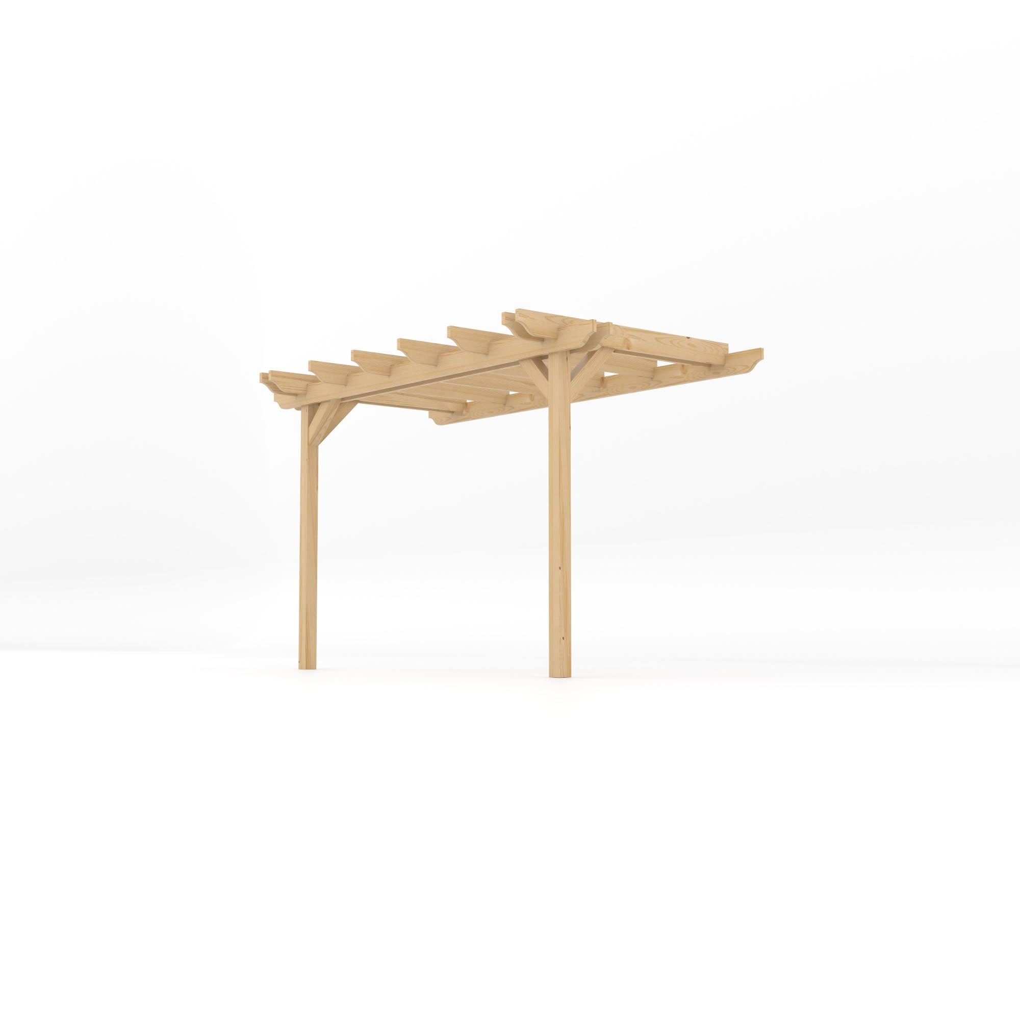 Wall Mounted Double Garden Pergola - Light Green - 1.8m Depth x 3.6m Length