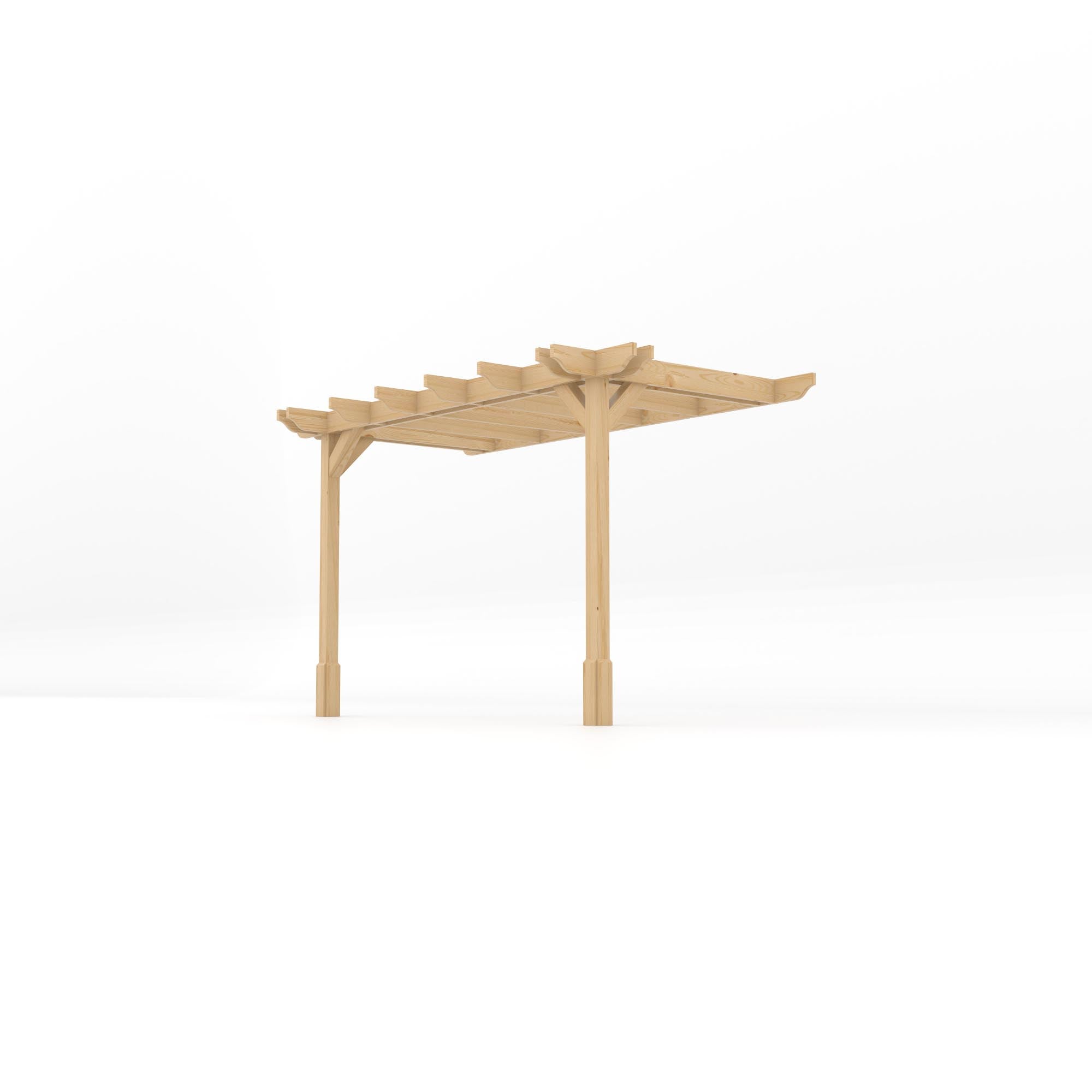 Wall Mounted Double Premium Pergola - Light Green - 1.8m Depth x 3.6m Length
