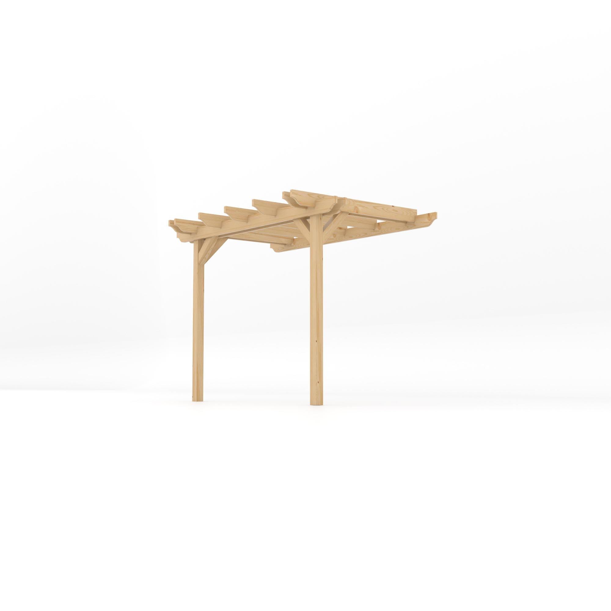 Wall Mounted Double Garden Pergola - Light Green - 1.8m Depth x 3m Length