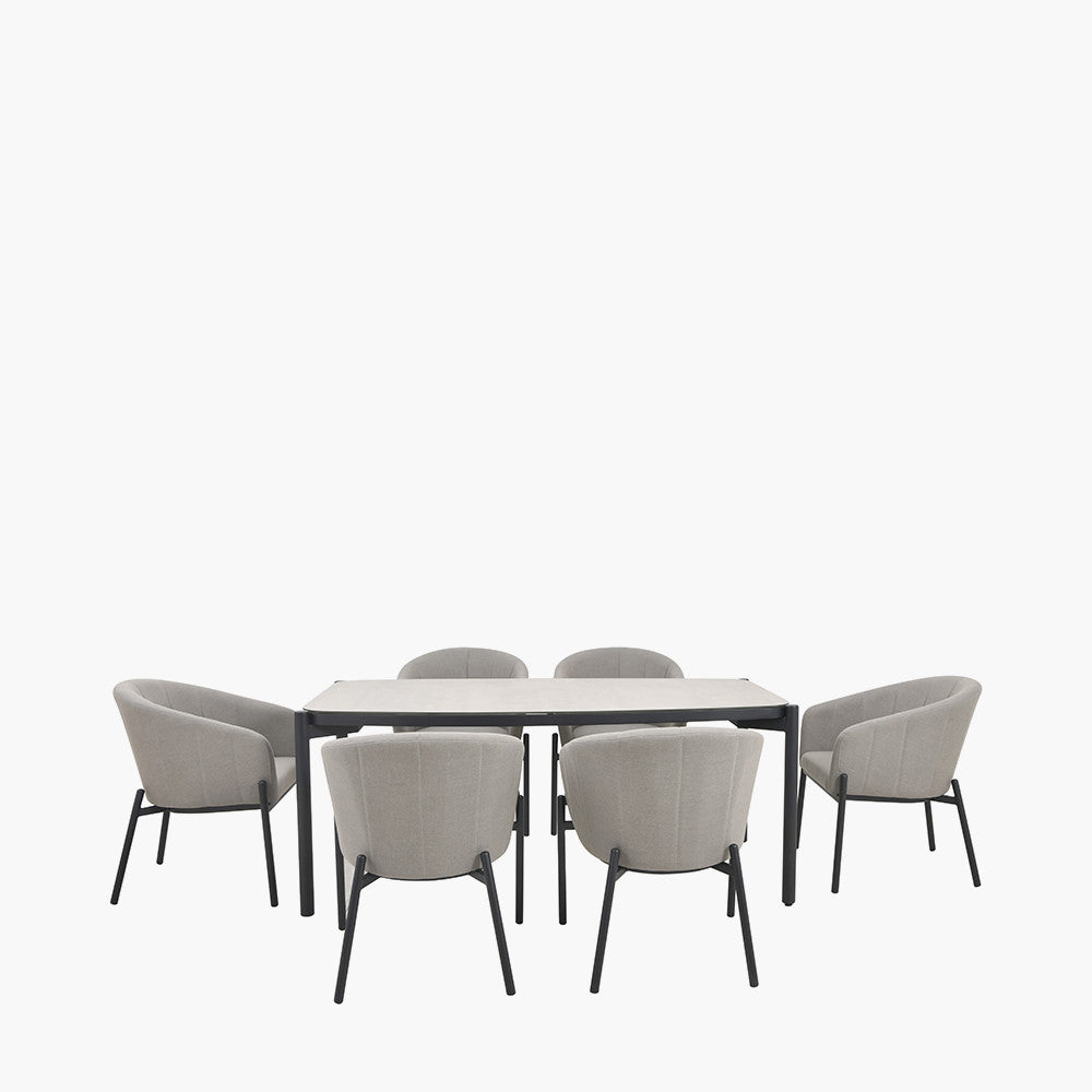 Nevada Putty Outdoor 6 Seater Dining Set