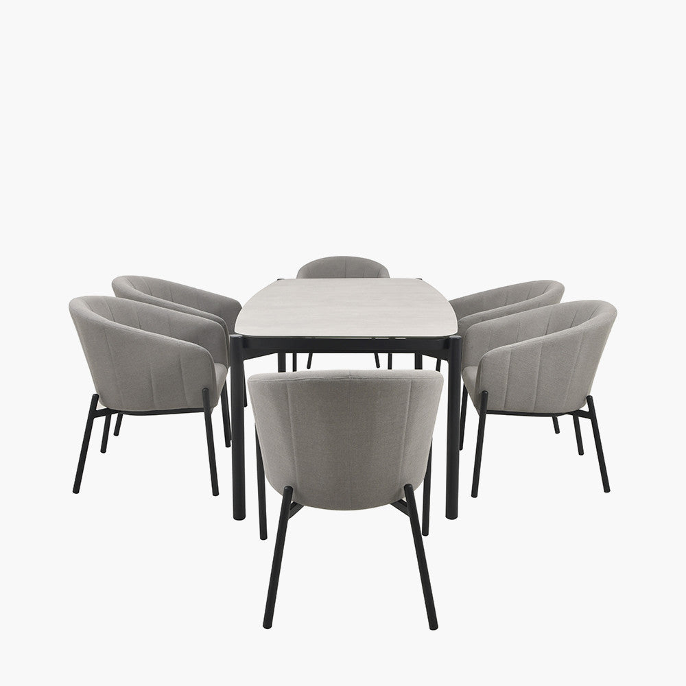 Nevada Putty Outdoor 6 Seater Dining Set