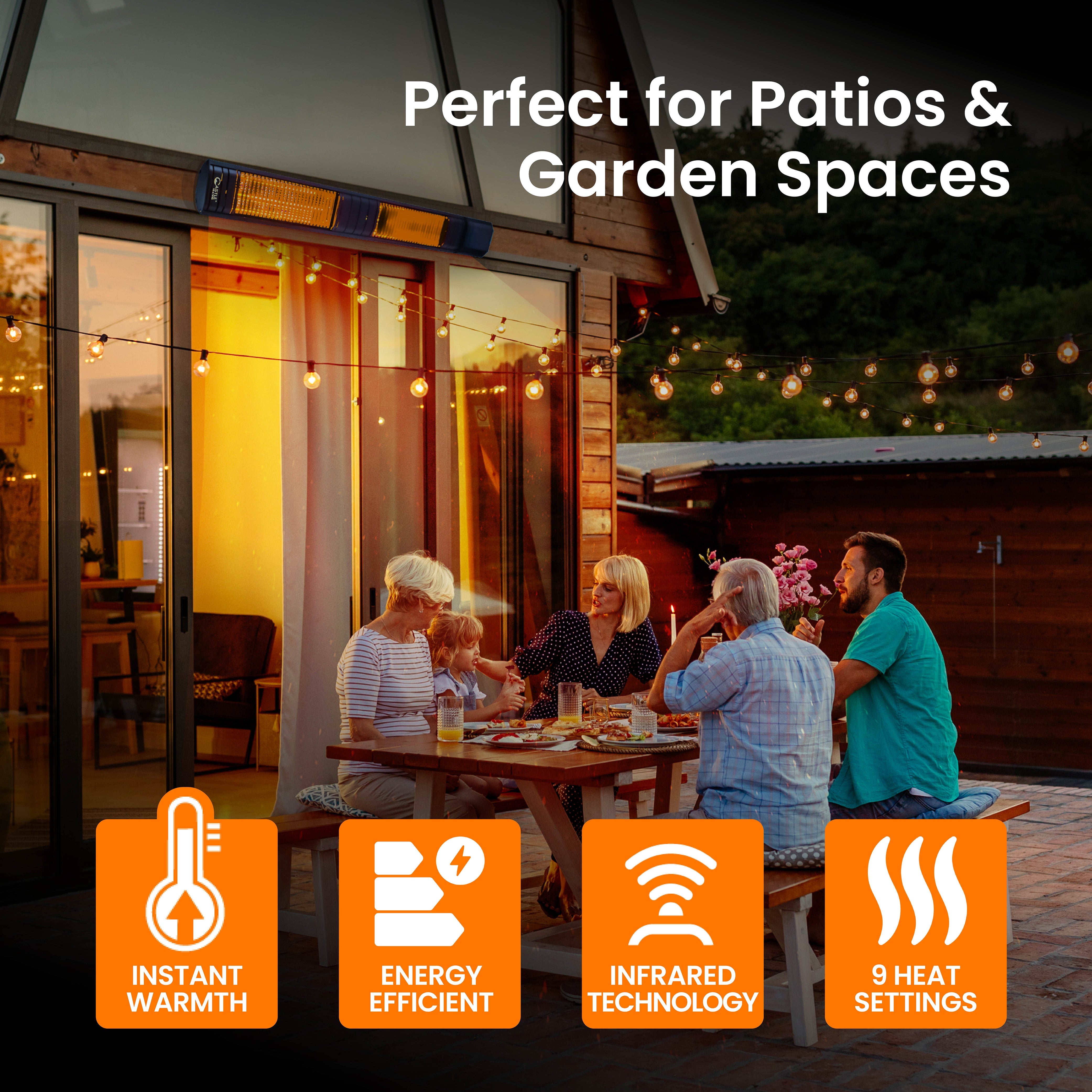 3KW Infrared Outdoor Garden Patio Heater KMH-30R9 Wall Mounted with Remote Control