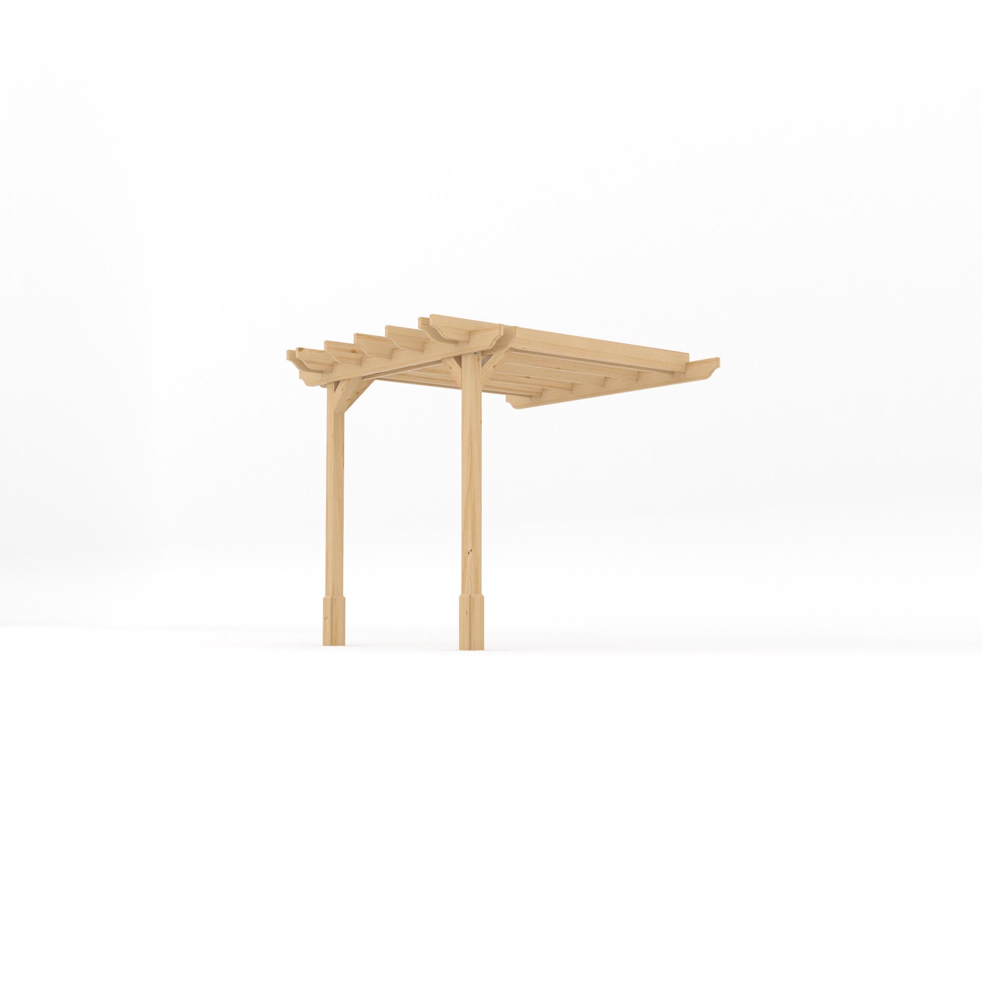 Wall Mounted Double Garden Pergola - Light Green - 2.4m Depth x 2.4m Length