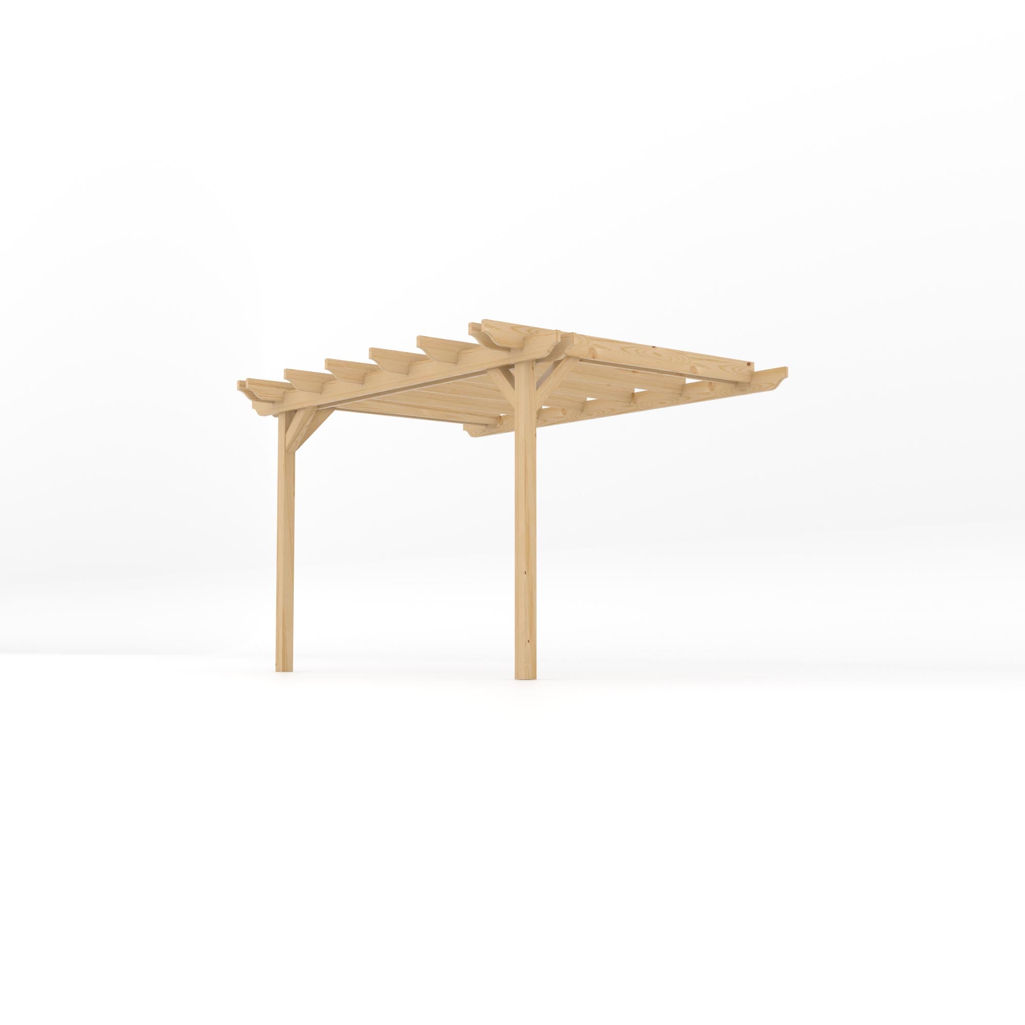 Wall Mounted Double Garden Pergola - Light Green - 2.4m Depth x 3.6m Length