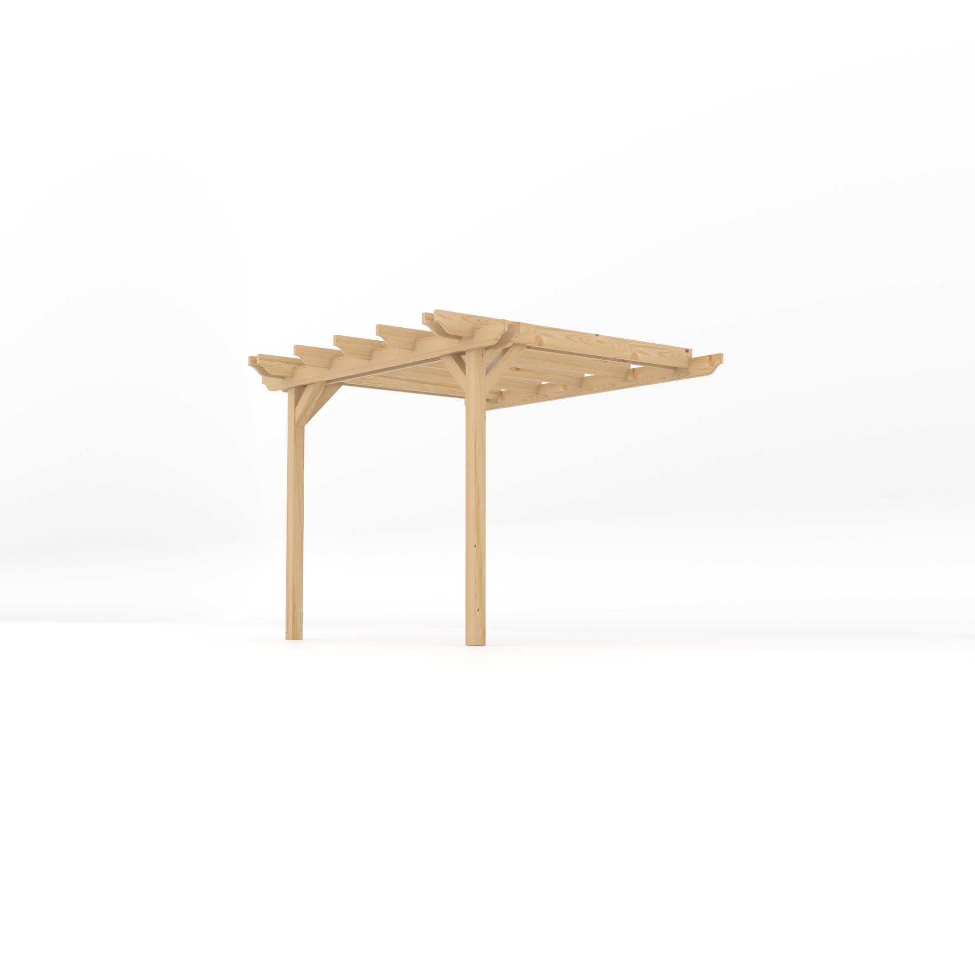 Wall Mounted Double Garden Pergola - Light Green - 2.4m Depth x 3m Length