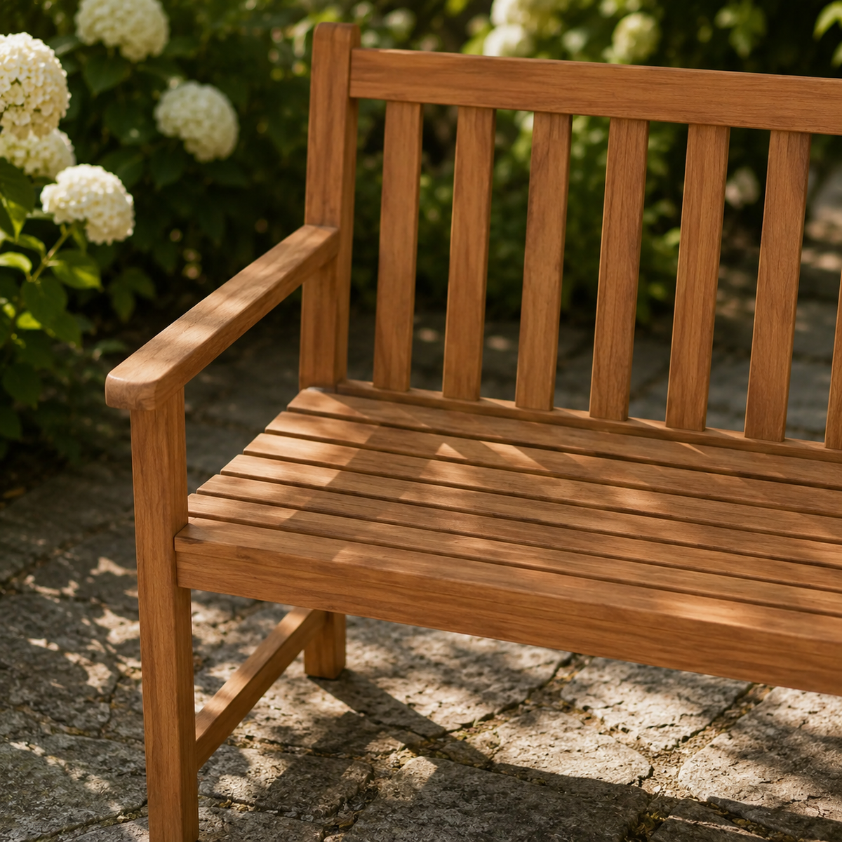 Two Seater Acacia Wood Garden Bench Outdoor Patio Seat 145cm