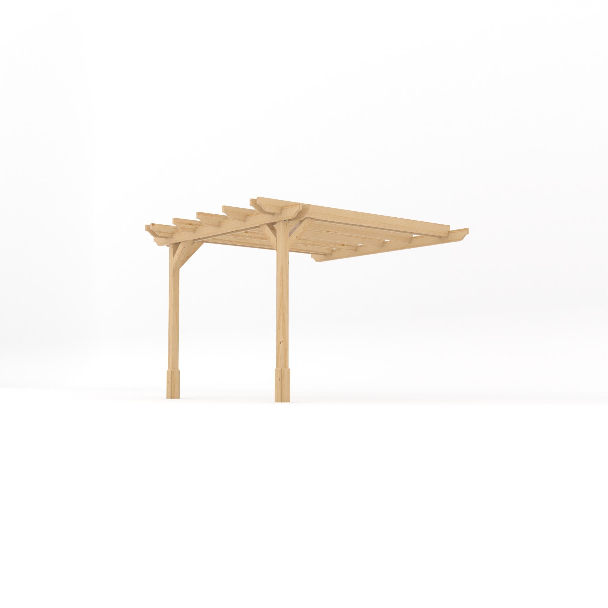 Wall Mounted Double Garden Pergola - Light Green - 3m Depth x 3m Length