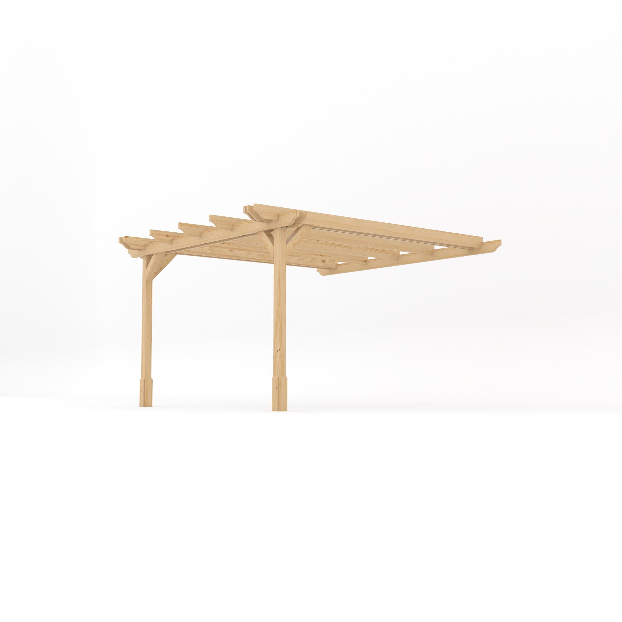 Wall Mounted Double Garden Pergola - Light Green - 3.6m Depth x 3.6m Length