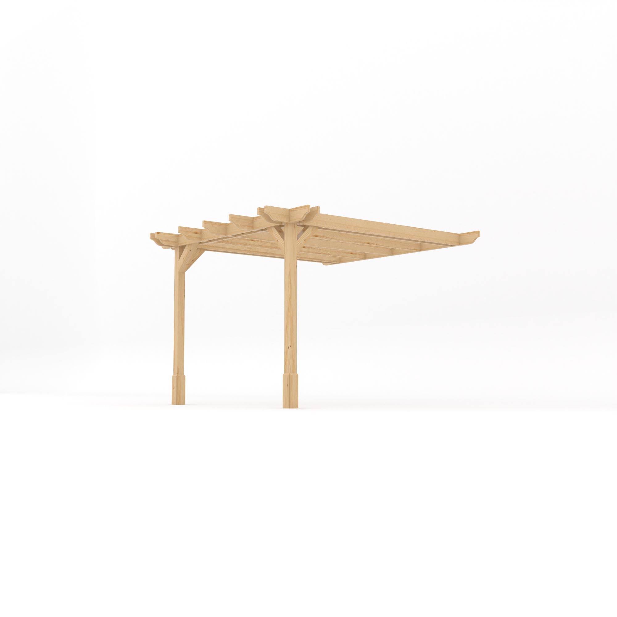 Wall Mounted Double Premium Pergola - Light Green - 3.6m Depth x 3.6m Length