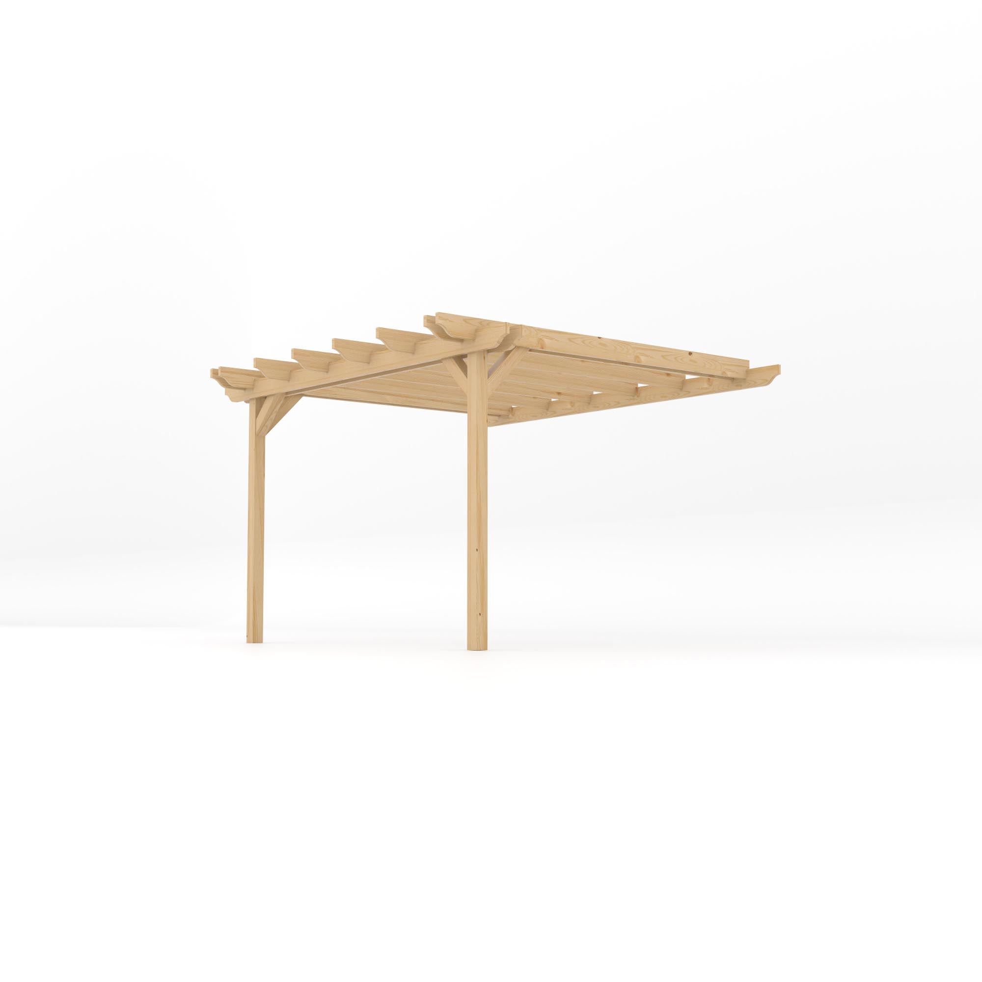 Wall Mounted Double Garden Pergola - Light Green - 3m Depth x 3.6m Length