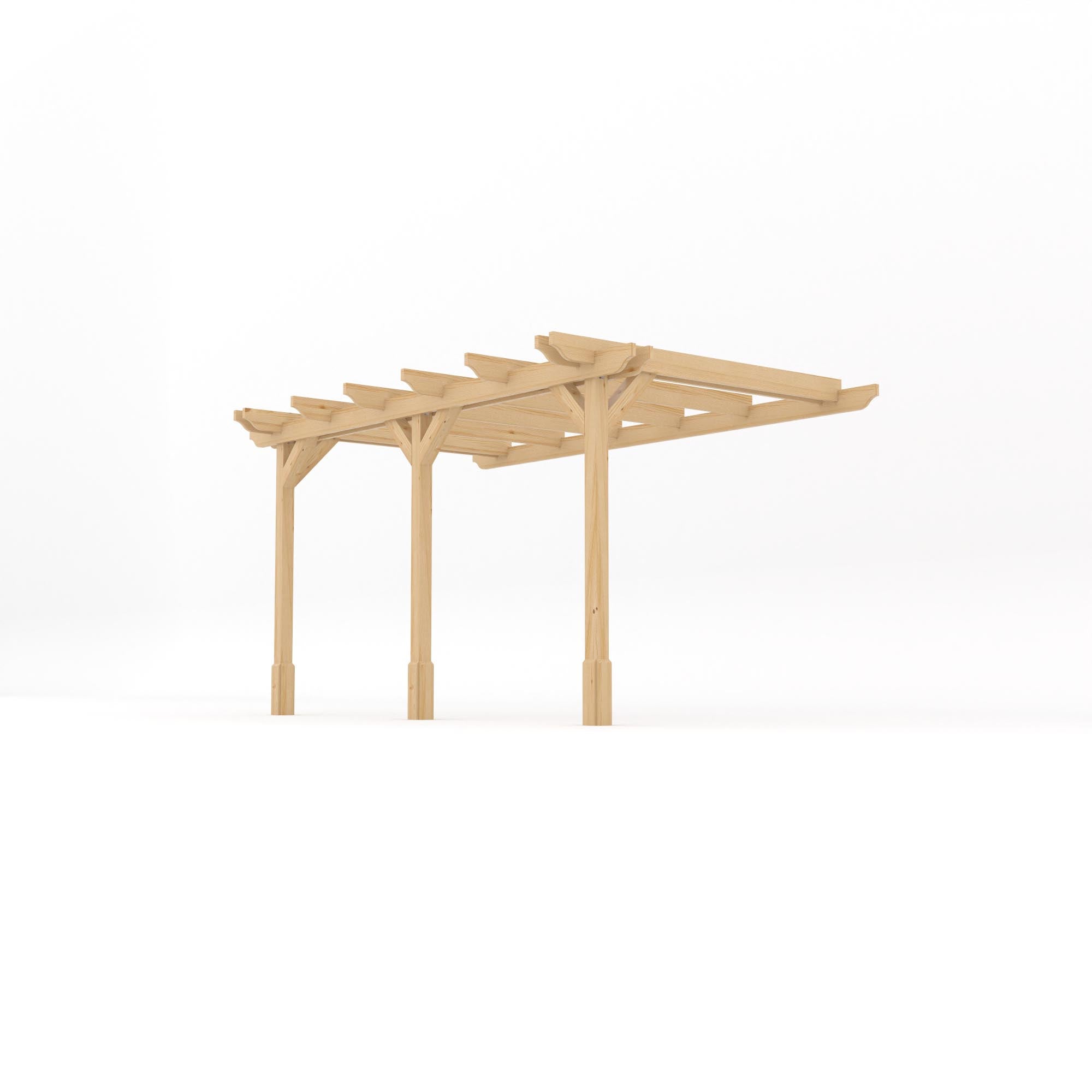 Wall Mounted Double Garden Pergola - Light Green - 1.8m Depth x 4.2m Length