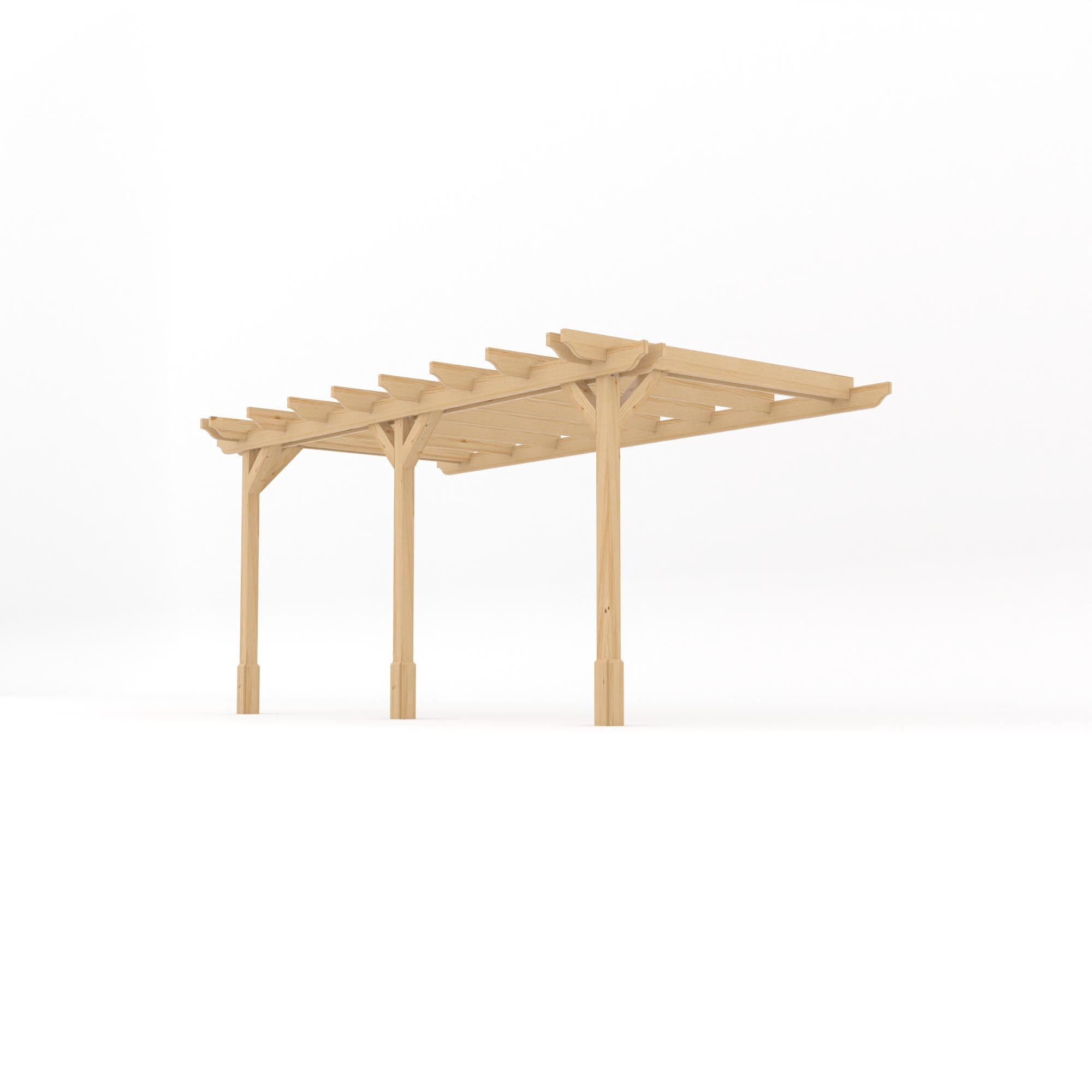 Wall Mounted Double Garden Pergola - Light Green - 1.8m Depth x 4.8m Length