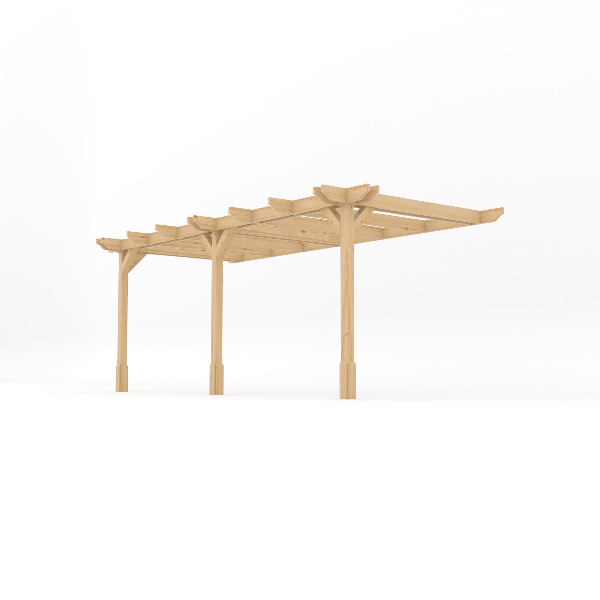 Wall Mounted Double Premium Pergola - Light Green - 2.4m Depth x 5.4m Length