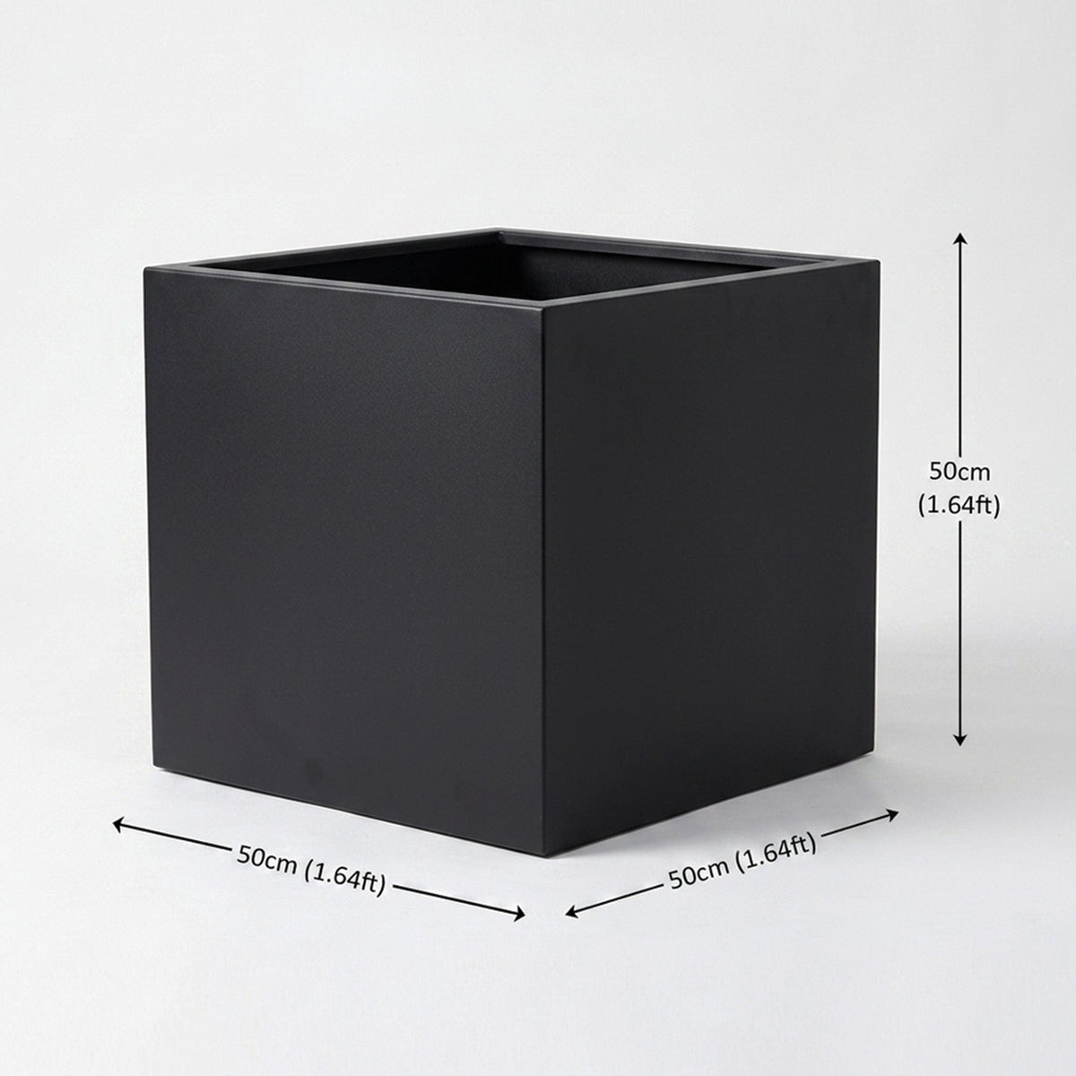 Galvanised Steel Black Cube Metal Planter 50cm x 50cm