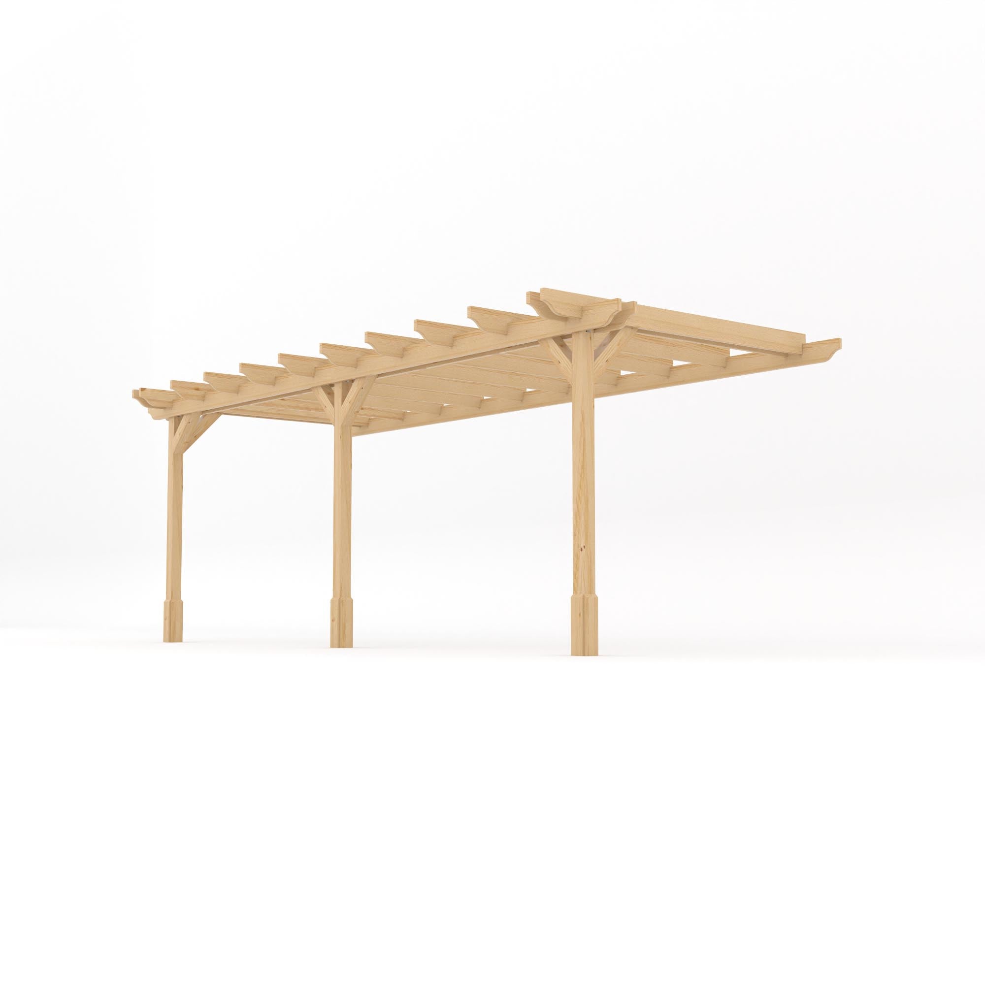 Wall Mounted Double Garden Pergola - Light Green - 1.8m Depth x 6m Length