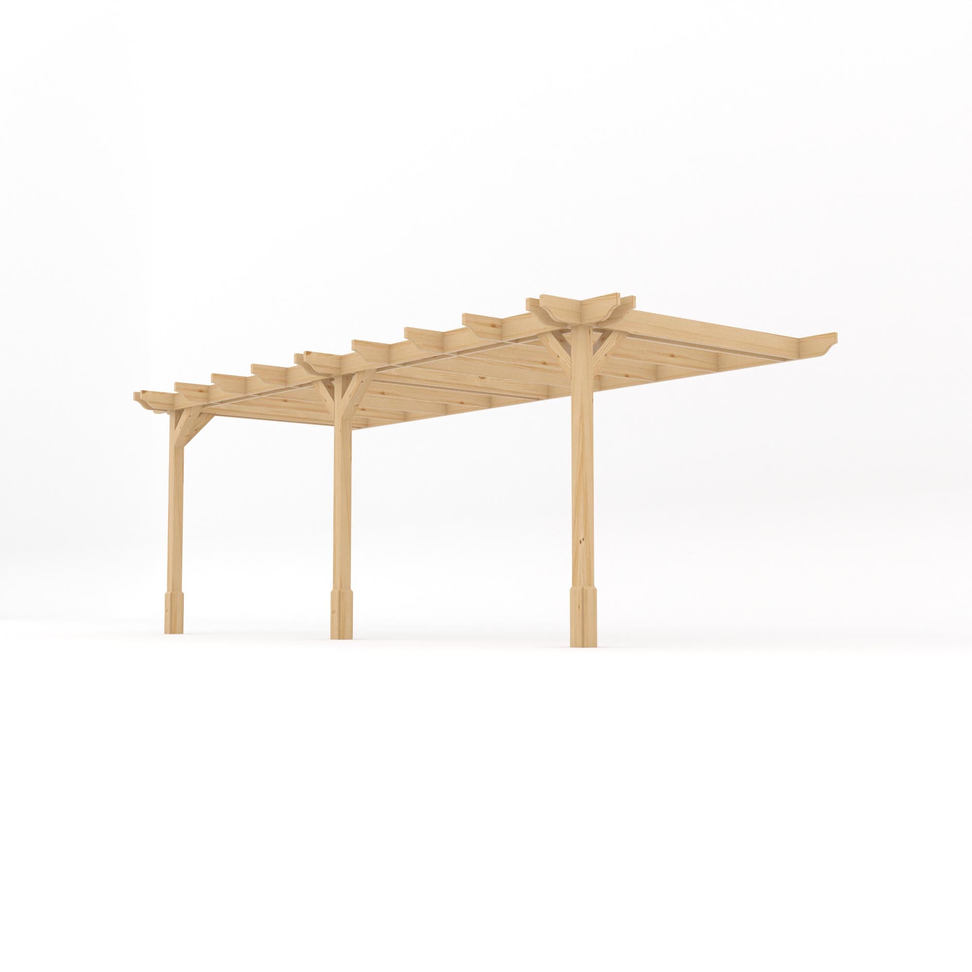 Wall Mounted Double Premium Pergola - Light Green - 4.8m Depth x 6m Length