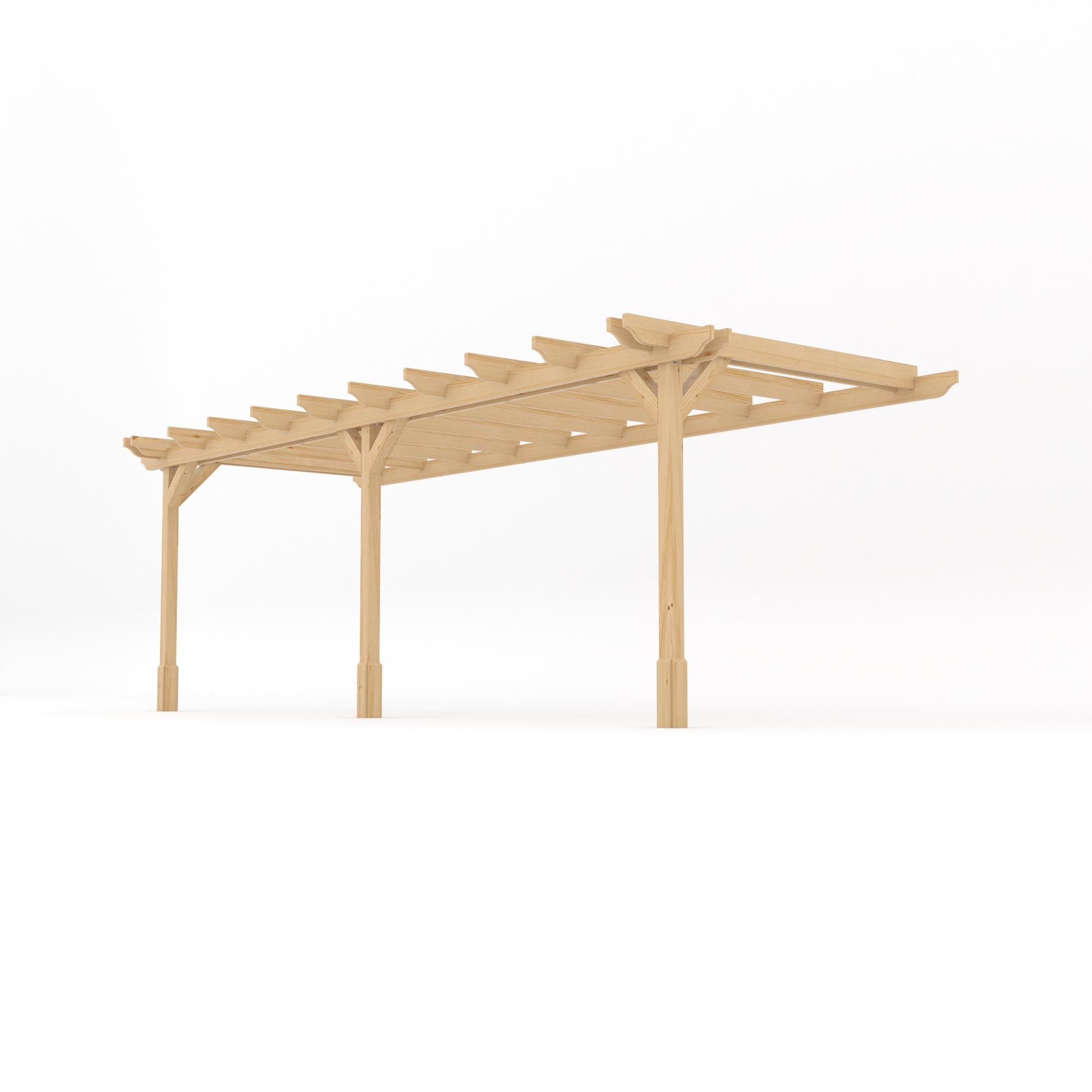 Wall Mounted Double Garden Pergola - Light Green - 1.8m Depth x 6.6m Length