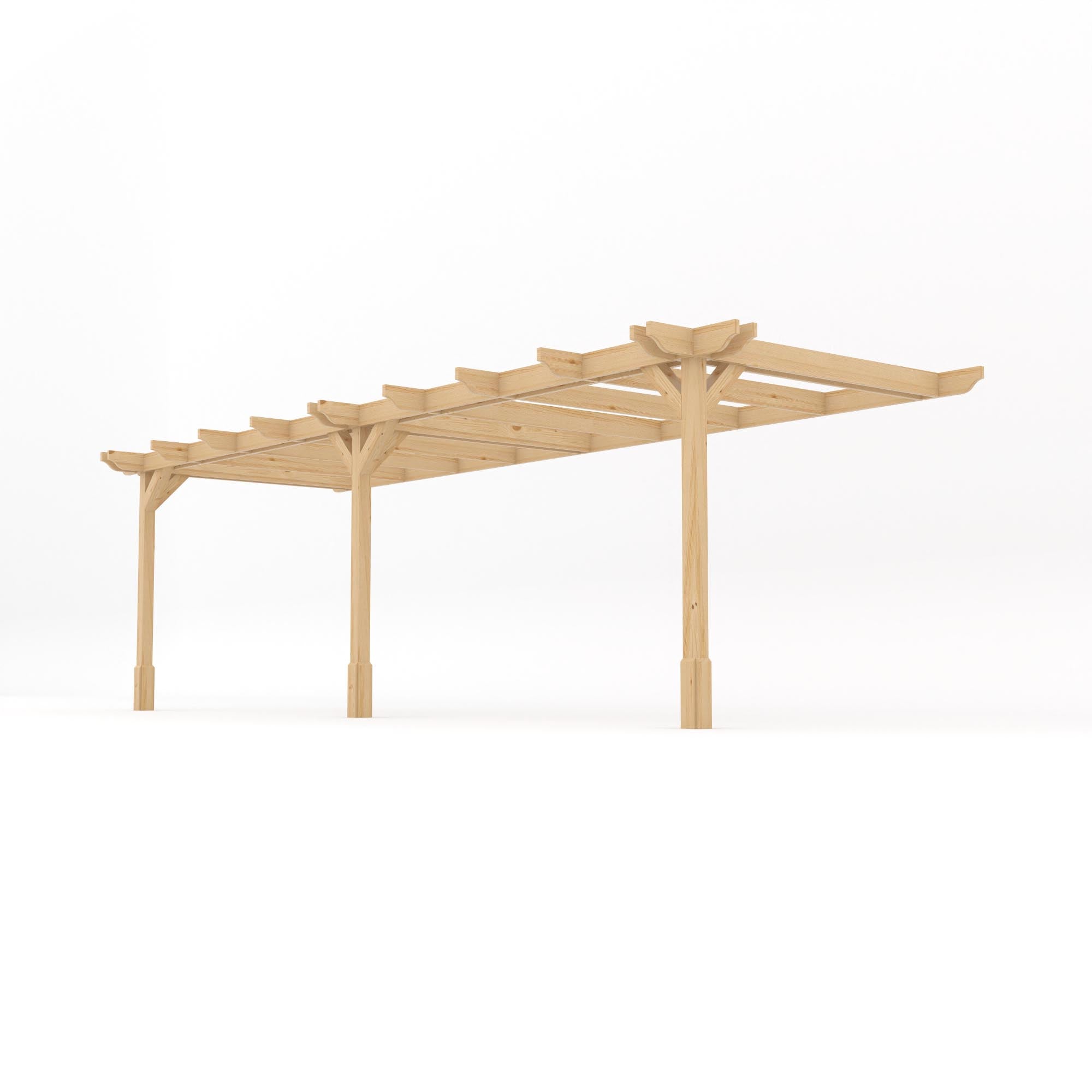 Wall Mounted Double Premium Pergola - Light Green - 2.4m Depth x 7.2m Length
