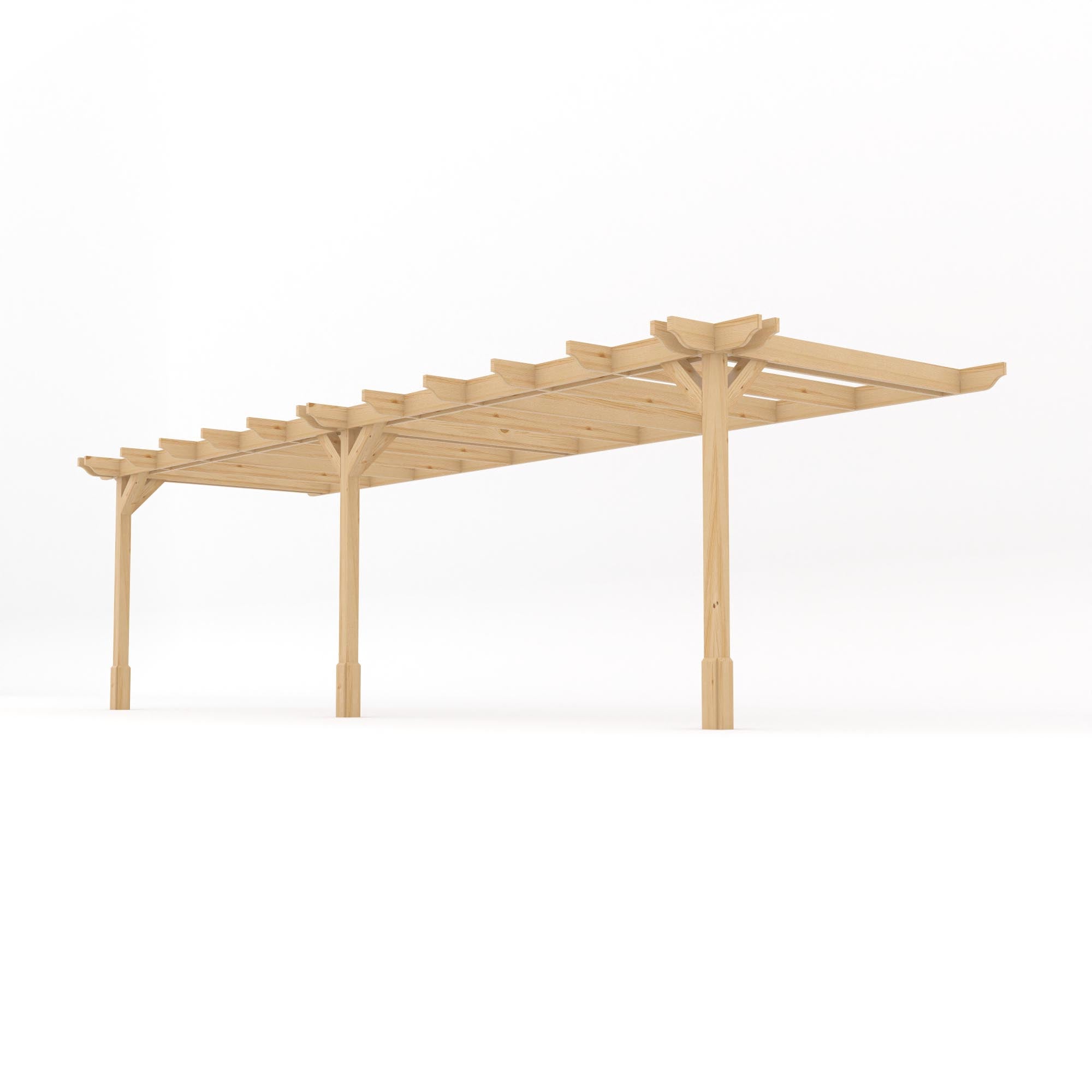 Wall Mounted Double Premium Pergola - Light Green - 2.4m Depth x 7.8m Length