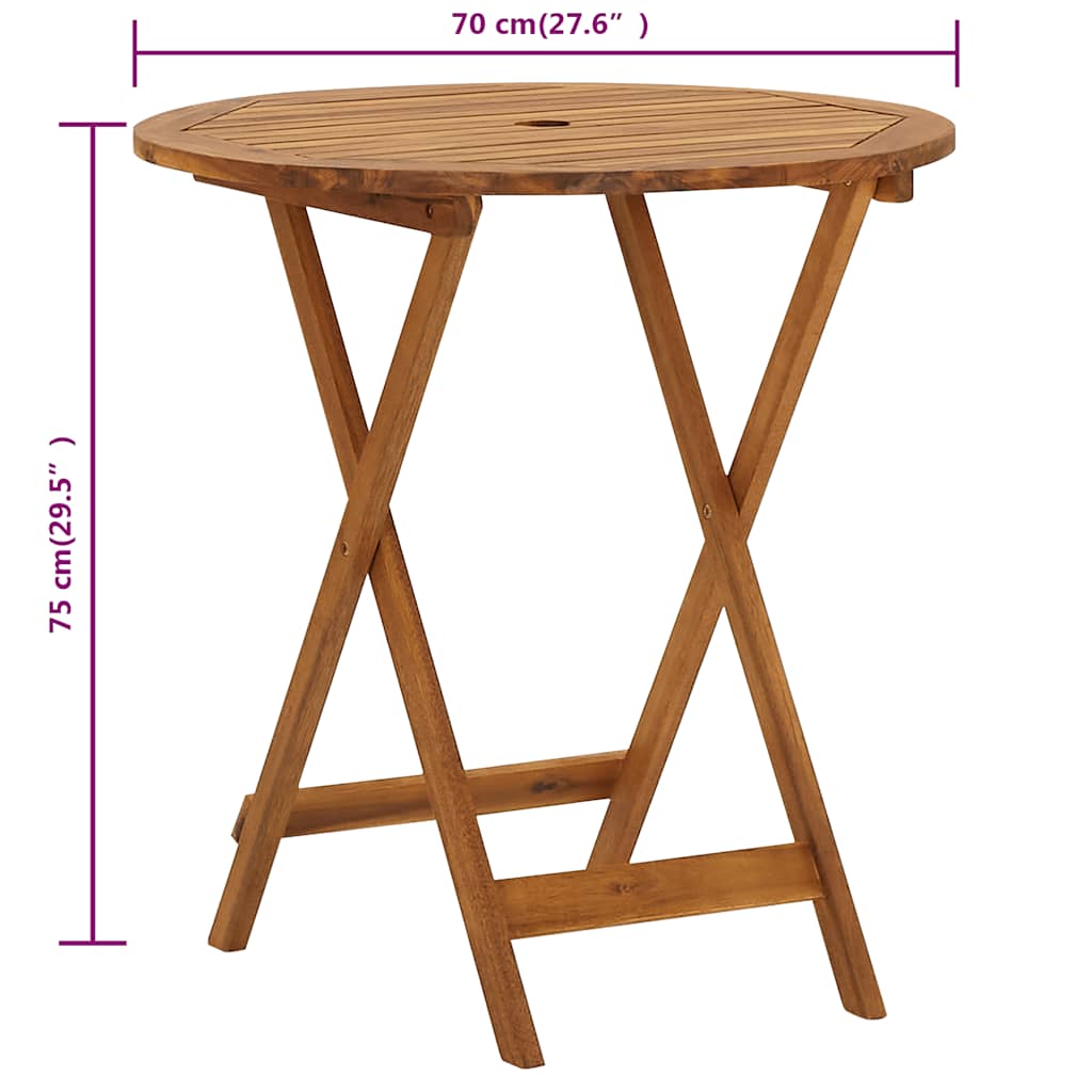 Wooden Folding Garden Table Acacia Wood - 4 Sizes