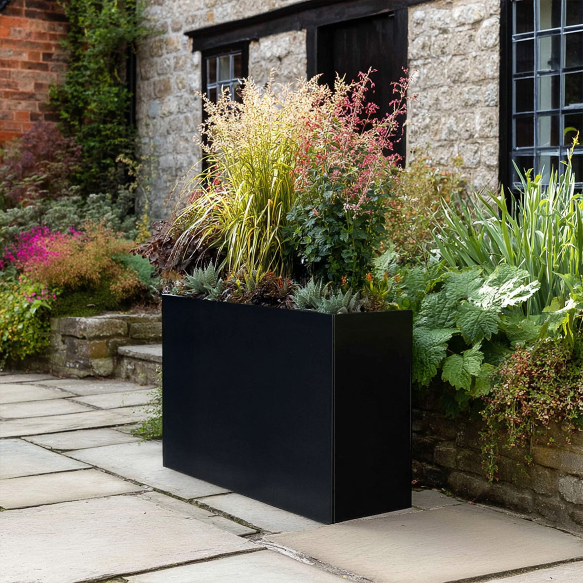 Galvanised Steel Trough Metal Planter - 90cm x 82cm - Multiple Colours
