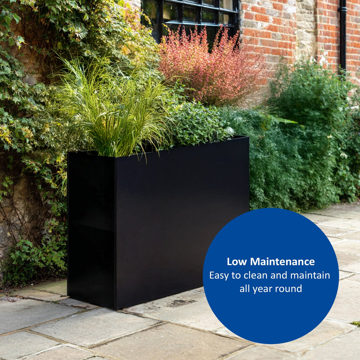 Galvanised Steel Trough Metal Planter - 90cm x 82cm - Multiple Colours
