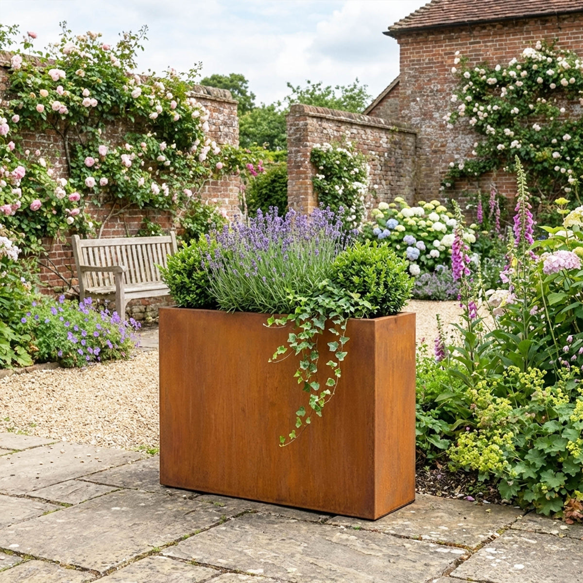 Galvanised Steel Trough Metal Planter - 90cm x 82cm - Multiple Colours
