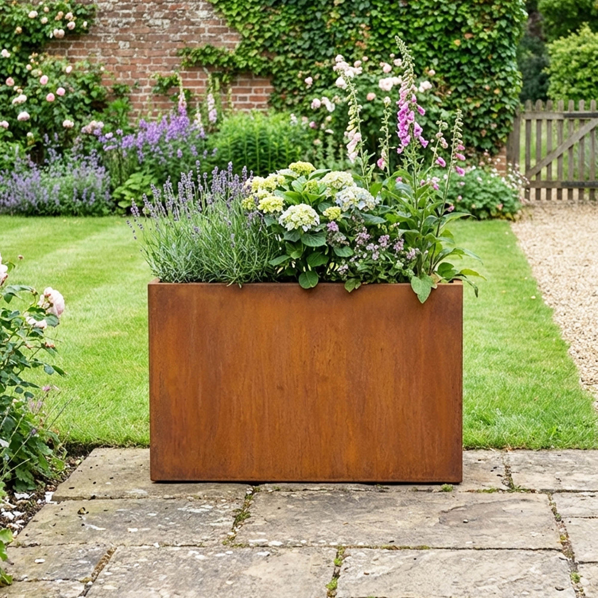 Galvanised Steel Trough Metal Planter - 90cm x 82cm - Multiple Colours