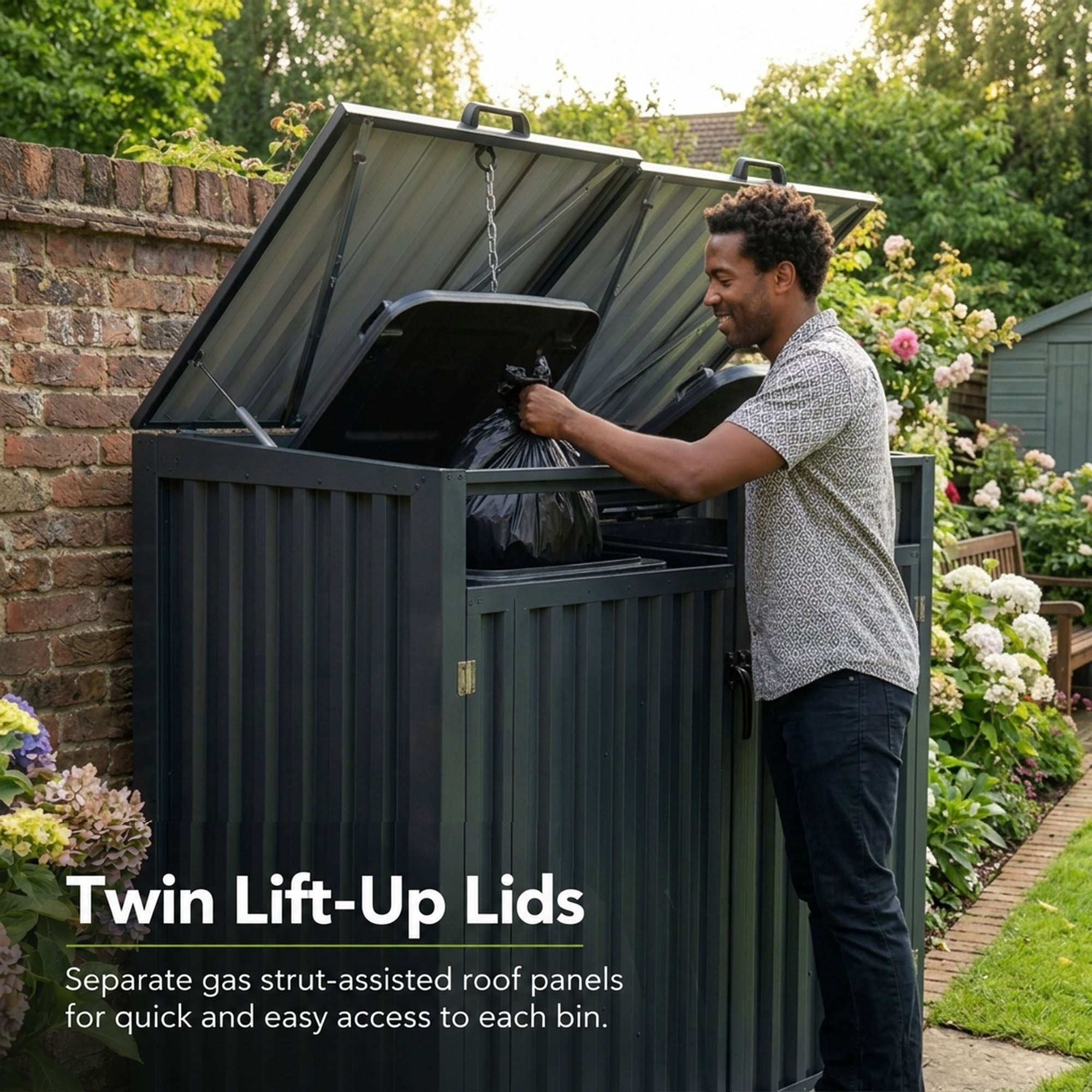 Outdoor Metal Garbage Bin Shed