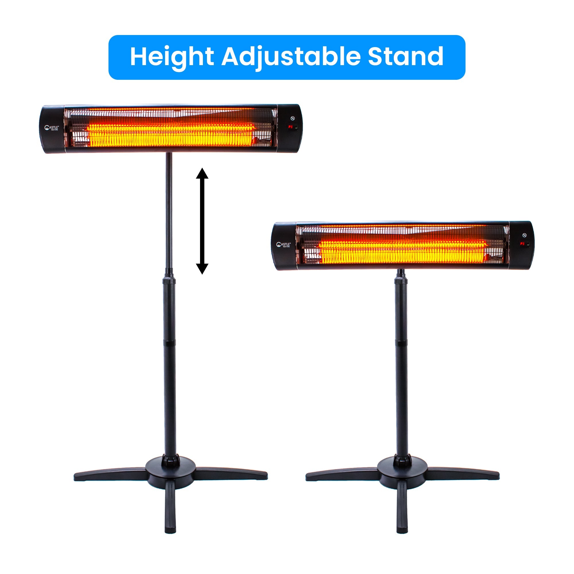 Castle Heaters - 3KW Free Standing Infrared Heater KMH-30KD Infrared Patio & Workshop Heater