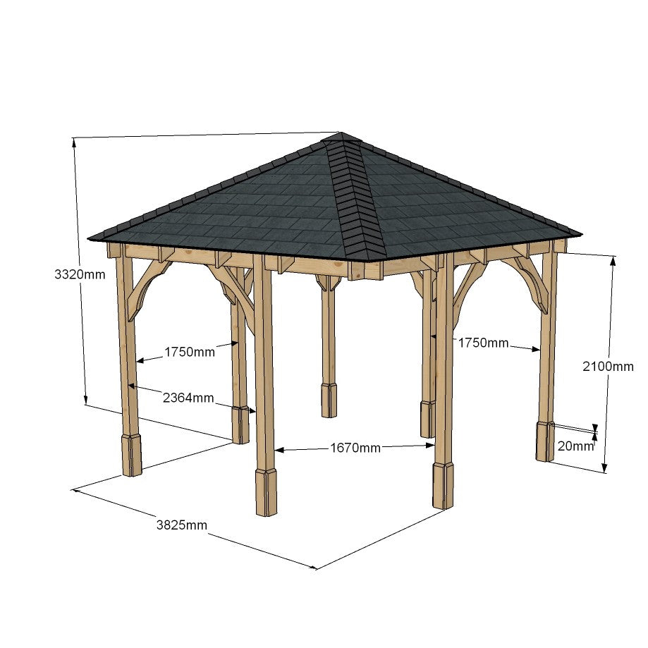 Luffenham Apex Gazebo - Light Green - 4m Width x 4m Length