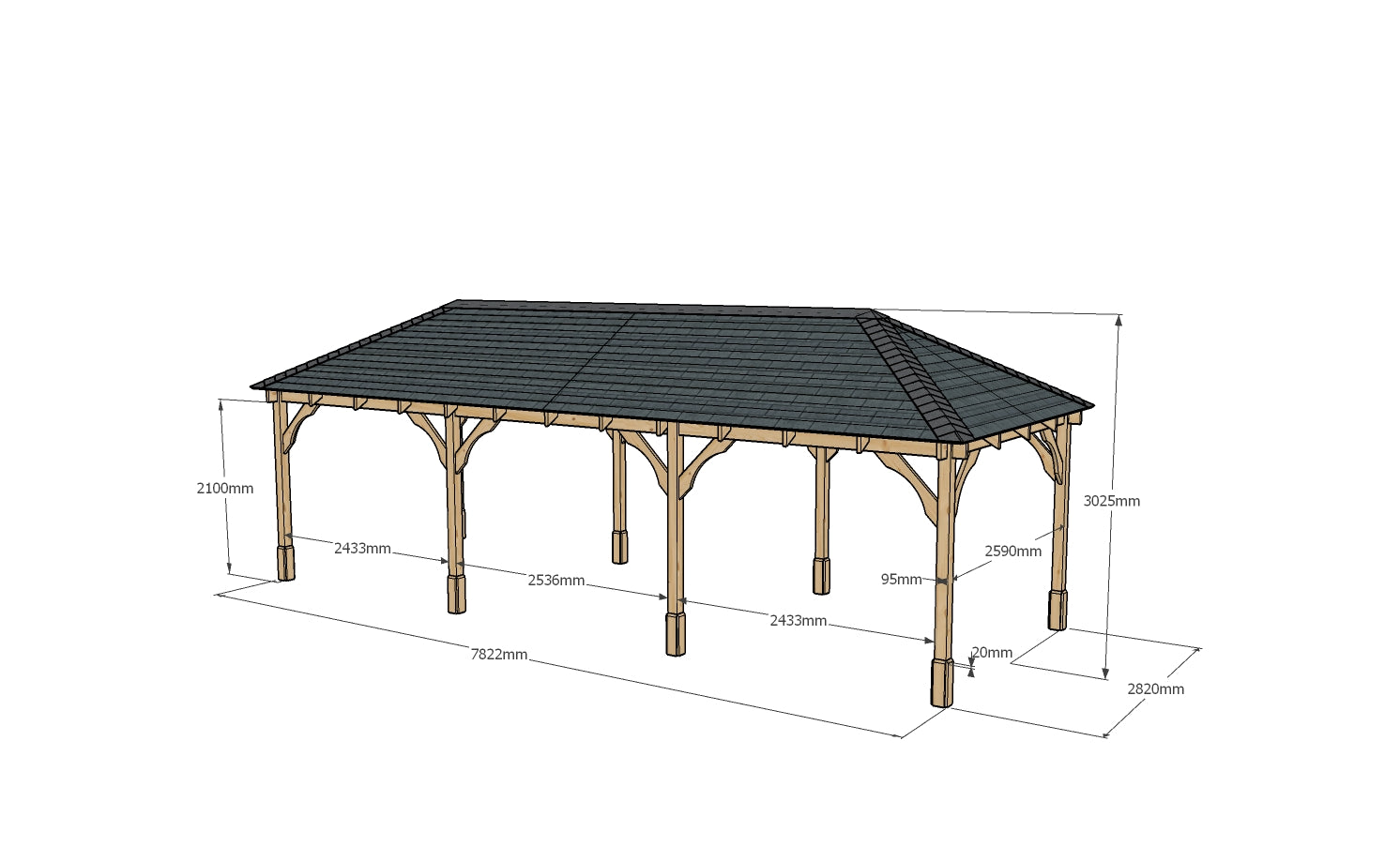 Lyndon Apex Gazebo - Light Green - 3m Width x 8m Length