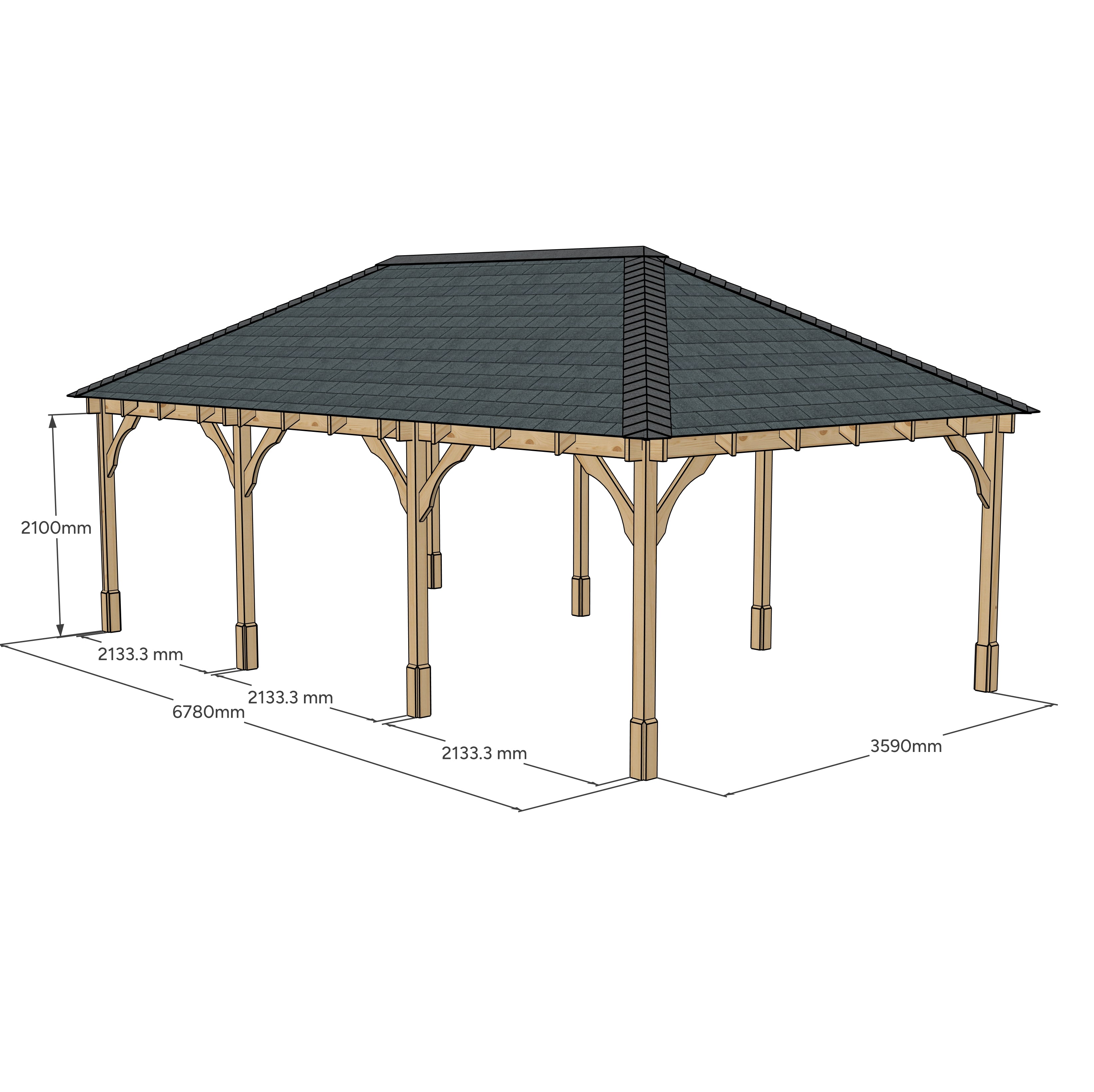 Lyndon Apex Gazebo - Light Green - 4m Width x 7m Length