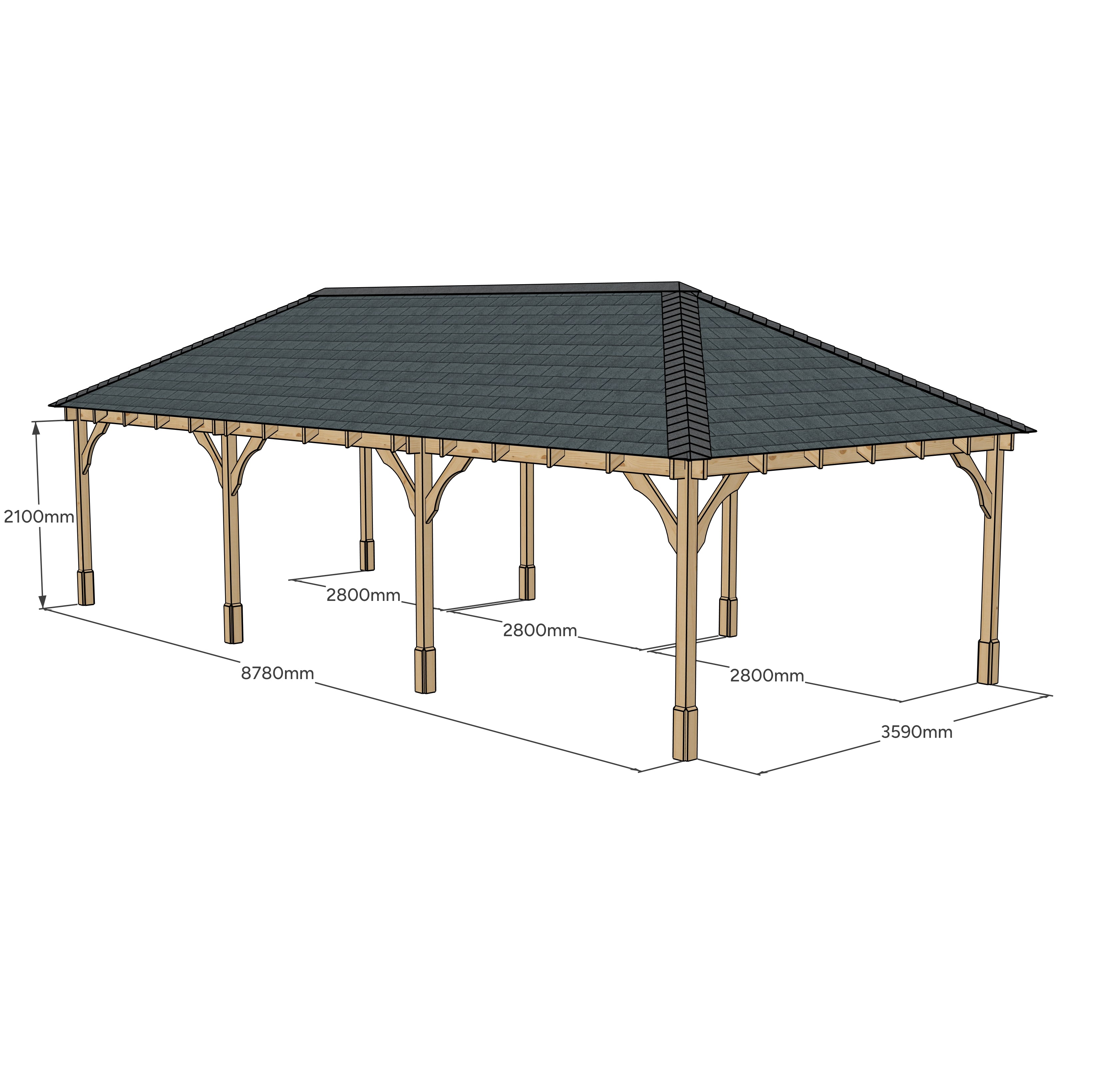 Lyndon Apex Gazebo - Light Green - 4m Width x 9m Length