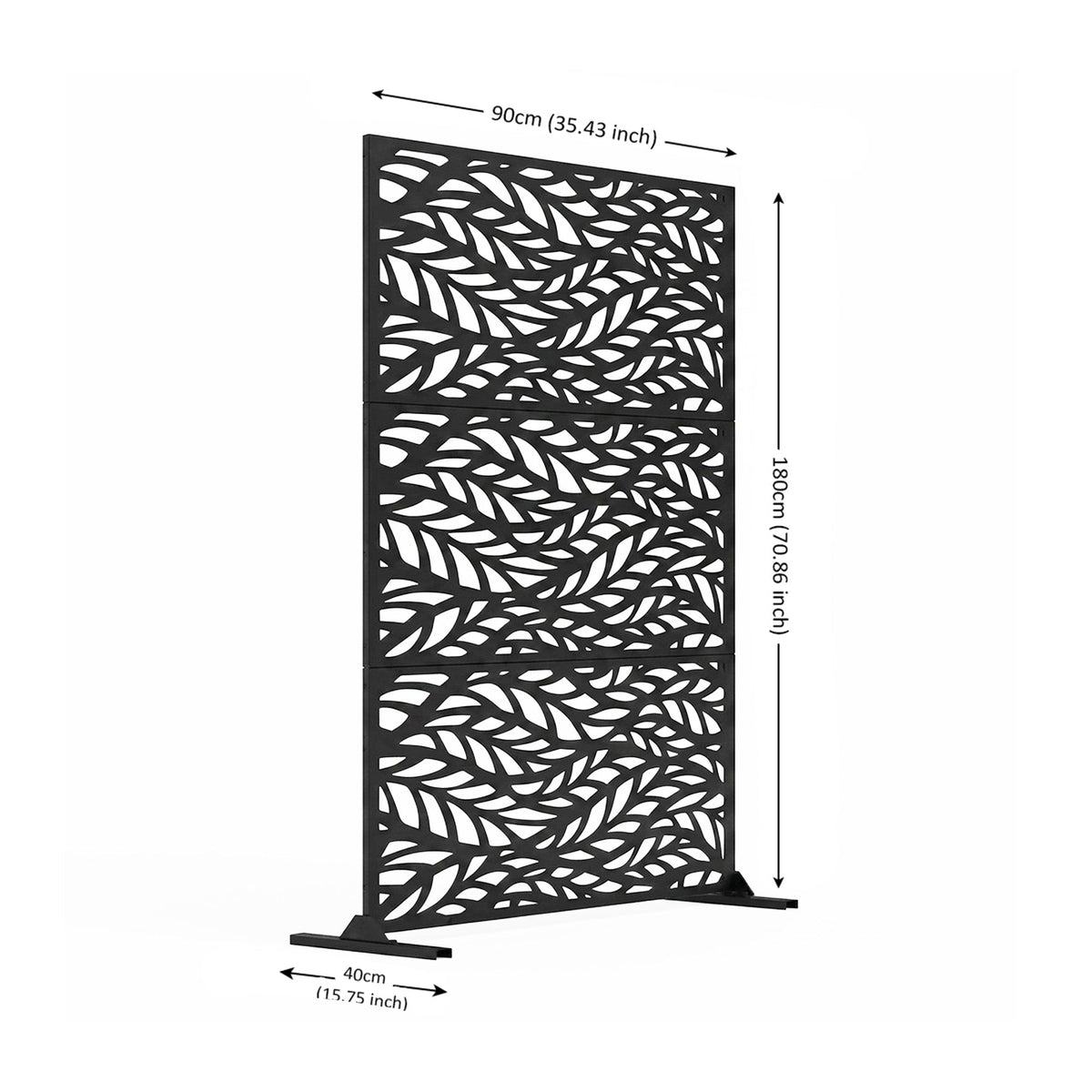 Metal Outdoor Privacy Screen 90cm x 180cm - Leaf
