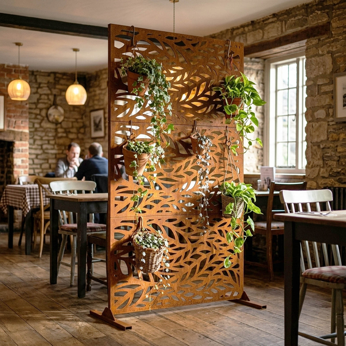Metal Outdoor Privacy Screen 90cm x 180cm - Leaf