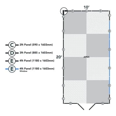 4LIFE Overlap Pressure Treated Apex Shed Double Door - All Sizes