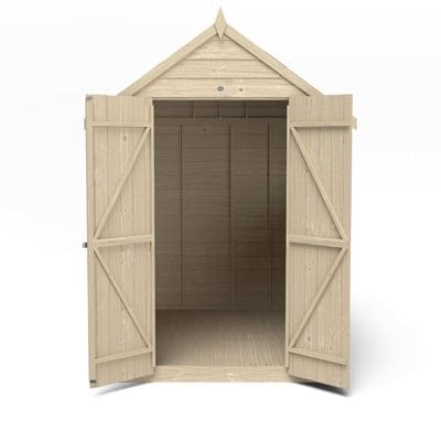 4LIFE Overlap Pressure Treated Apex Shed Double Door - All Sizes