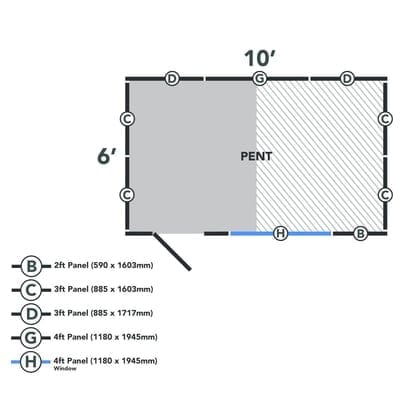4LIFE Overlap Pressure Treated Pent Shed - All Sizes