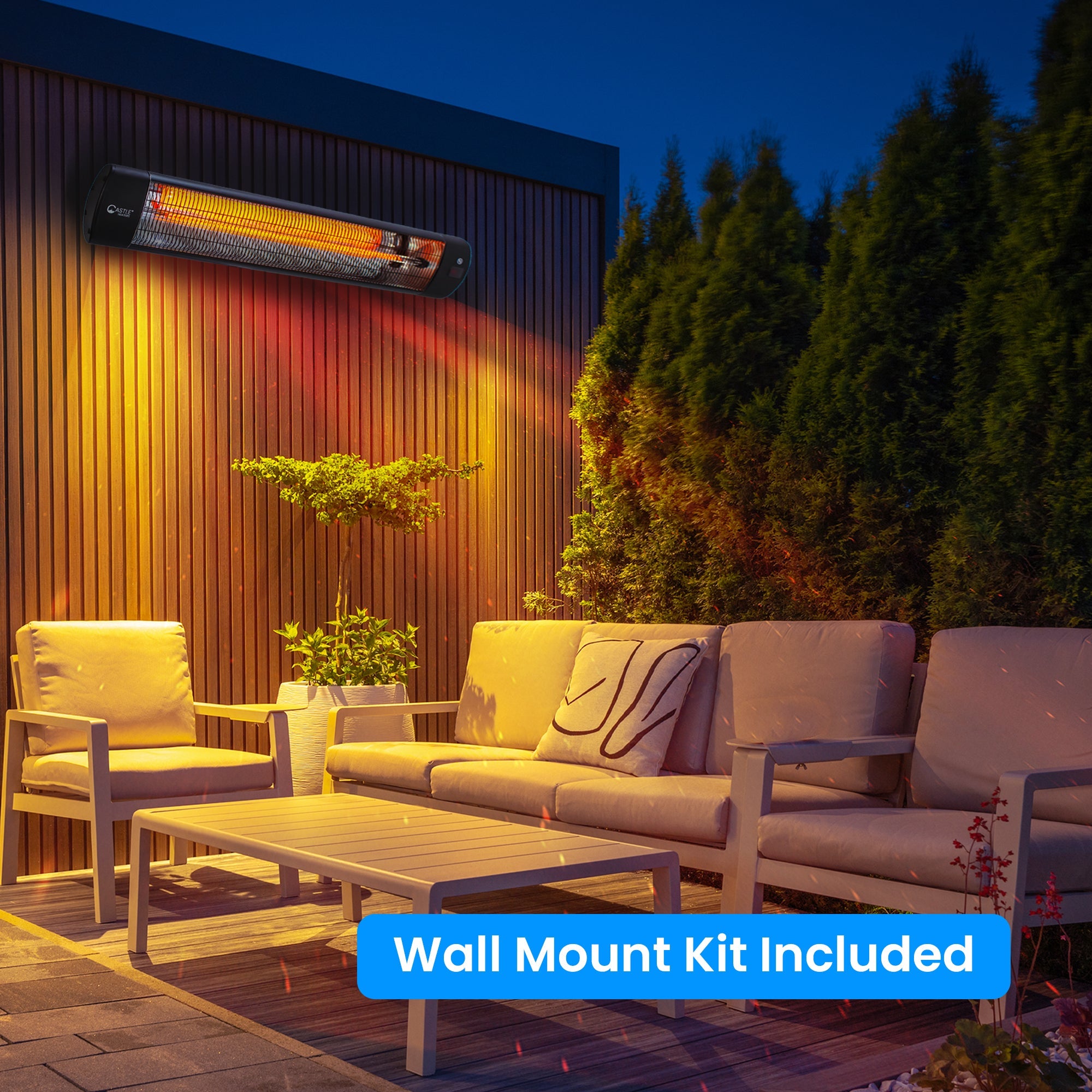 Castle Heaters - 3KW Free Standing Infrared Heater KMH-30KD Infrared Patio & Workshop Heater