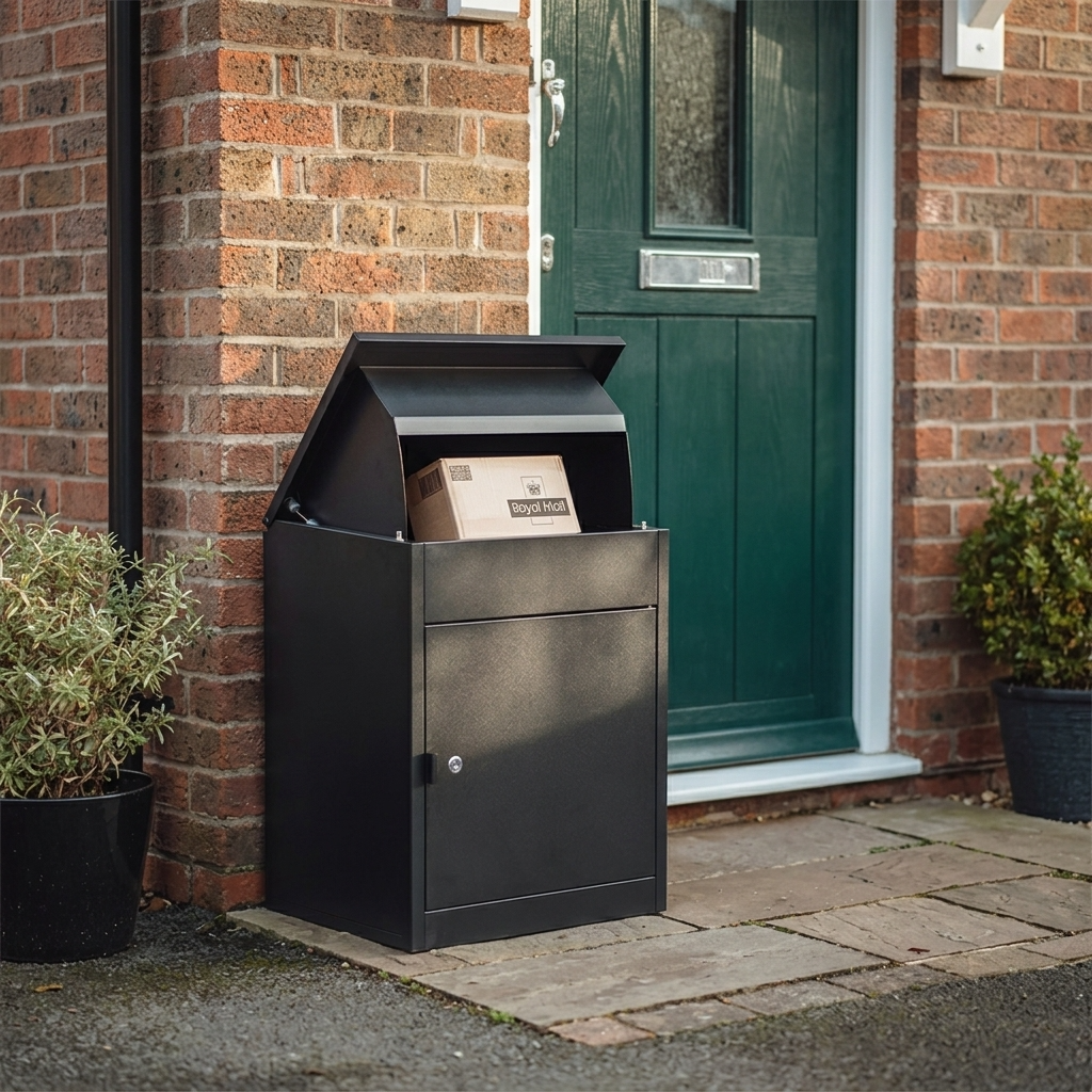 Outdoor Metal Parcel Box - Black