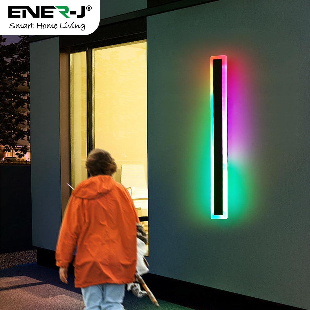 Ener-J 100cm Outdoor LED Wall Light – 24W RGB Colour Changing – IP65